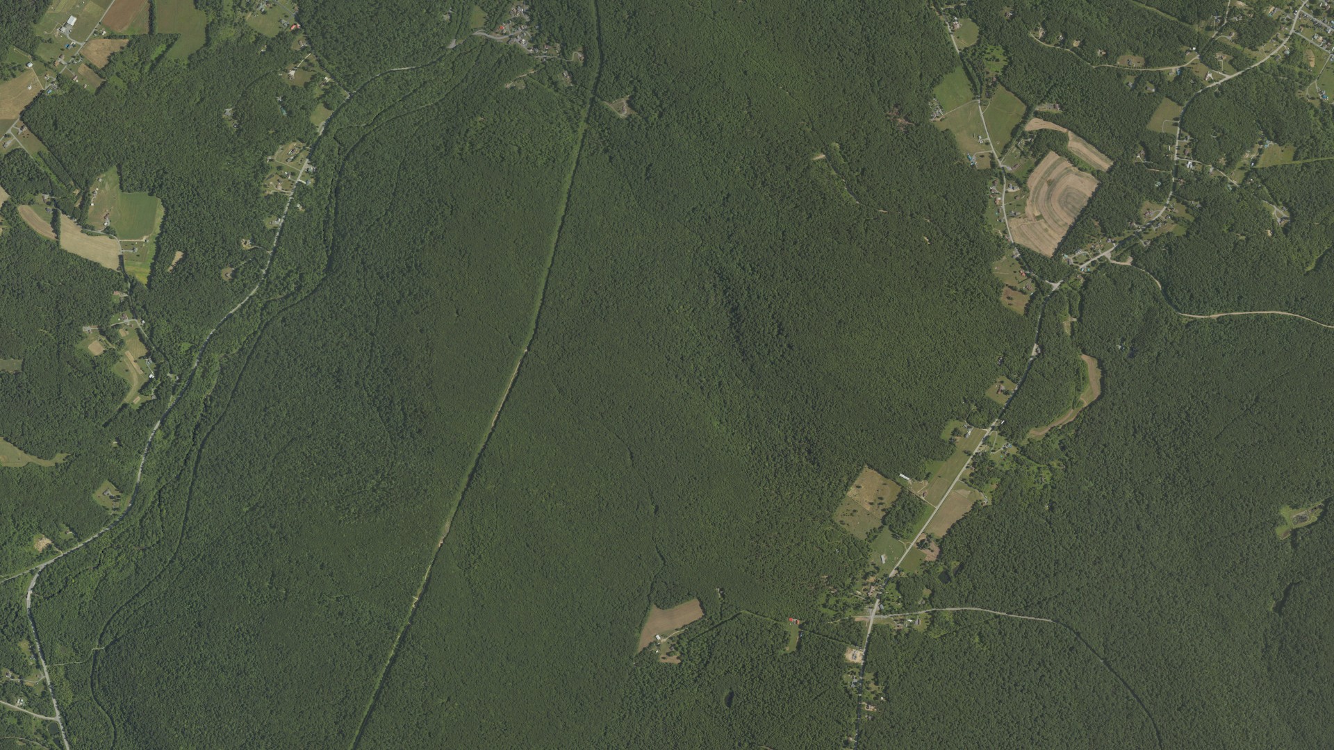 Aerial view of land around Gallitzin, Pennsylvania