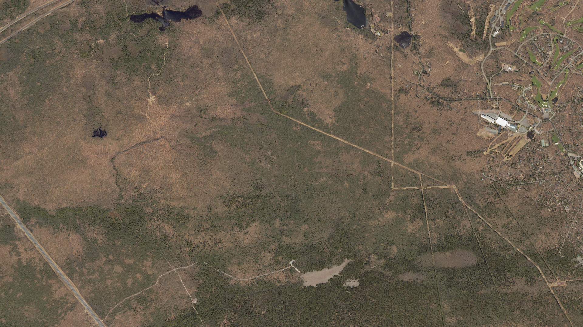 Natural-color aerial photograph of land around Kidder, Pennsylvania