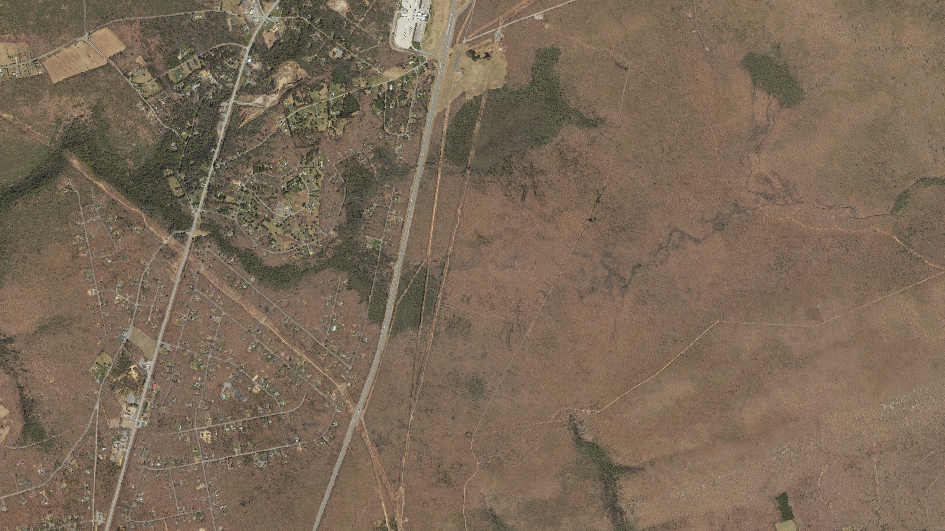 Aerial view of land around Penn Forest, Pennsylvania