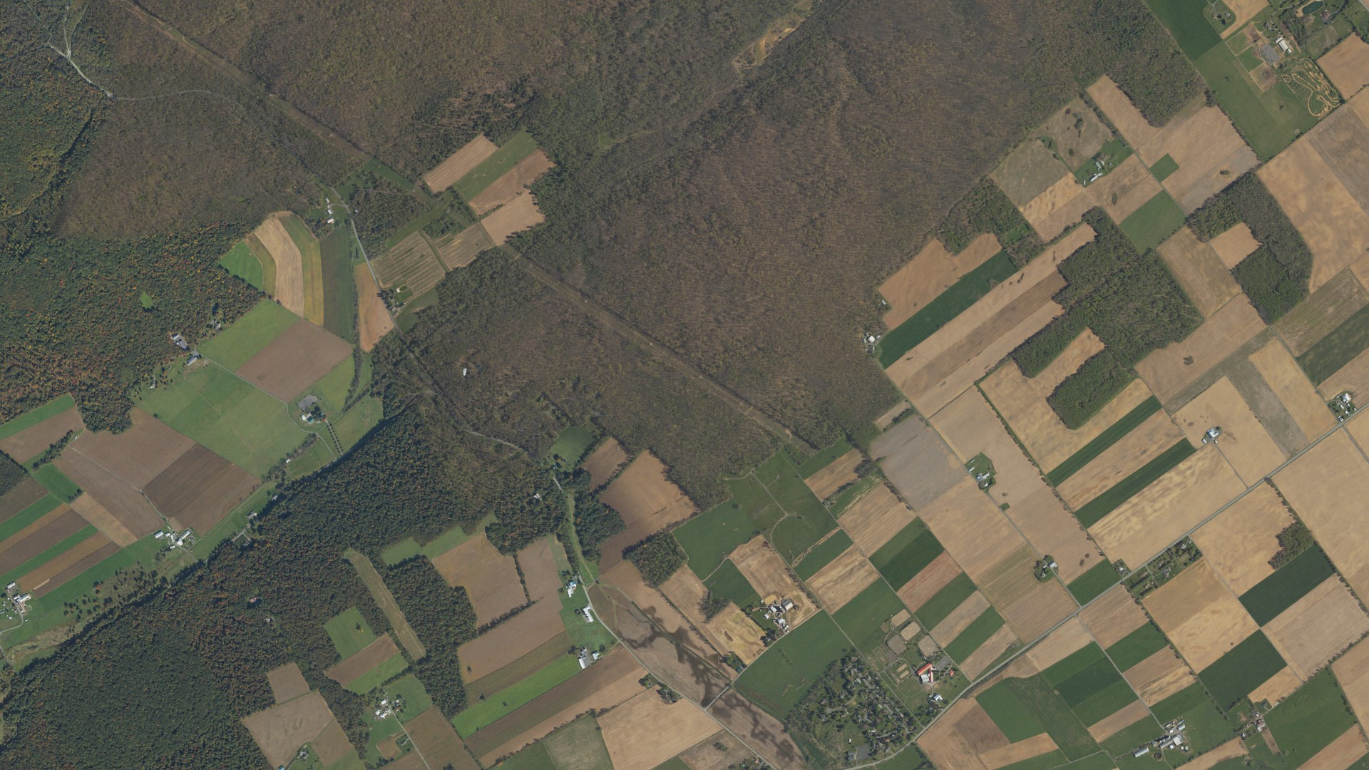Aerial view of land around Ferguson, Pennsylvania