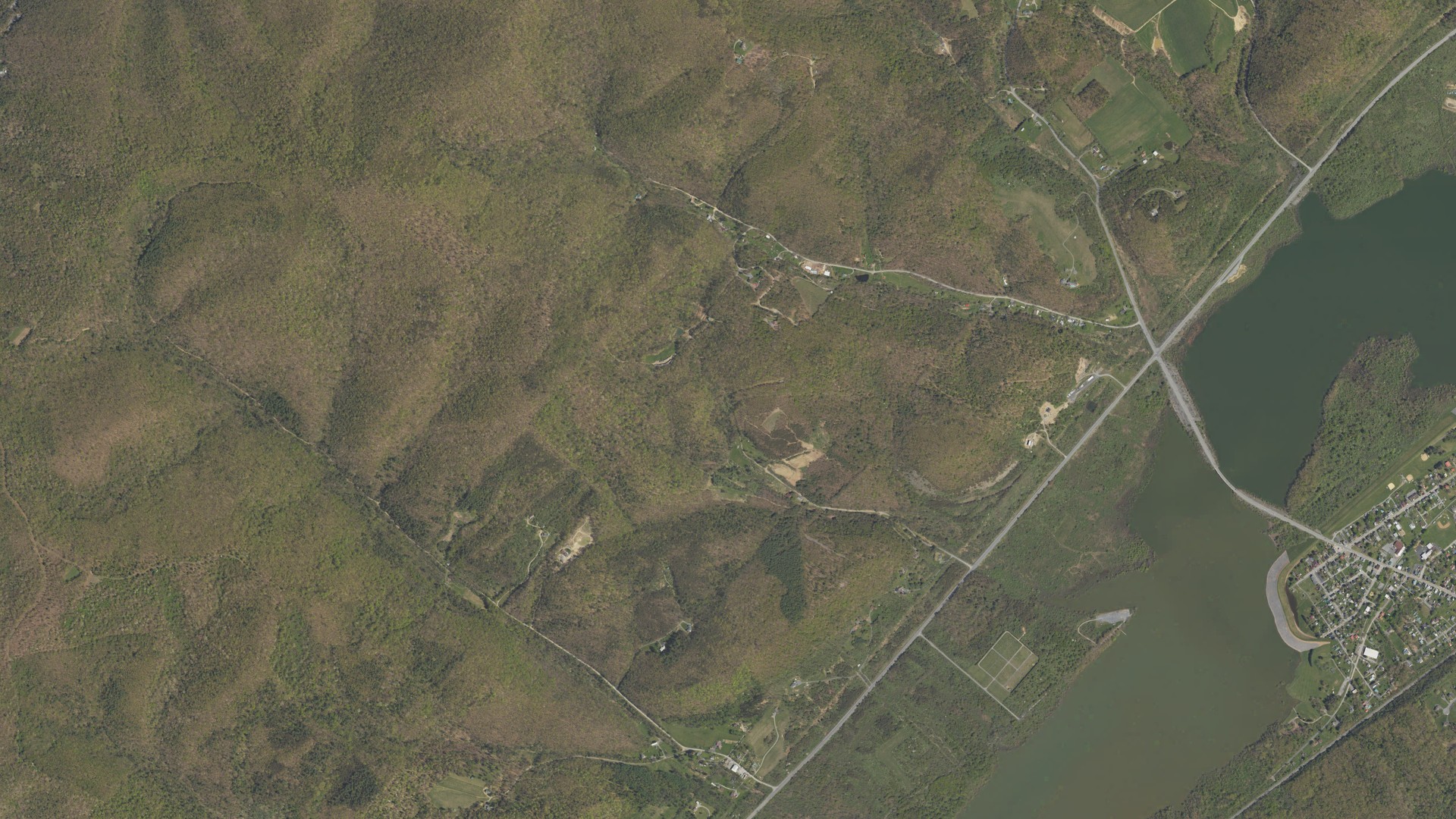 Aerial view of land around Howard, Pennsylvania