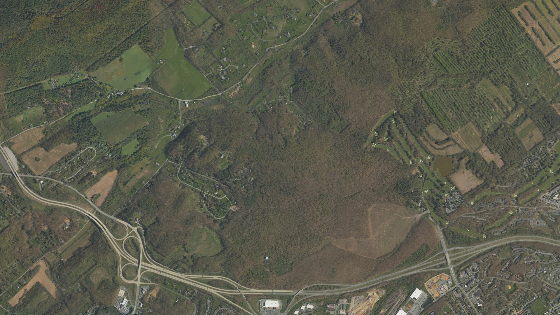 Aerial view of land around Patton, Pennsylvania
