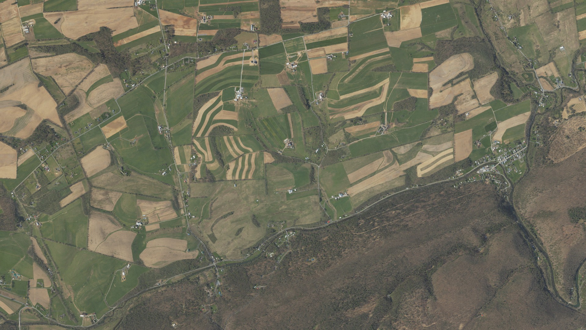 Aerial view of land around Penn, Pennsylvania