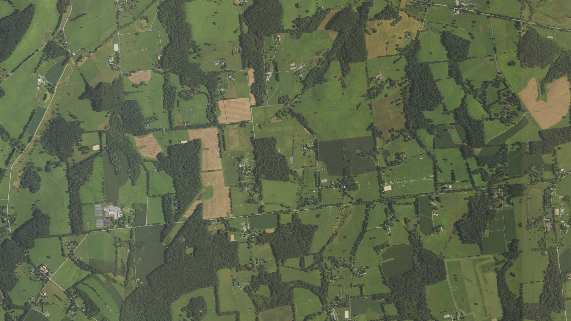 Aerial view of land around West Marlborough, Pennsylvania