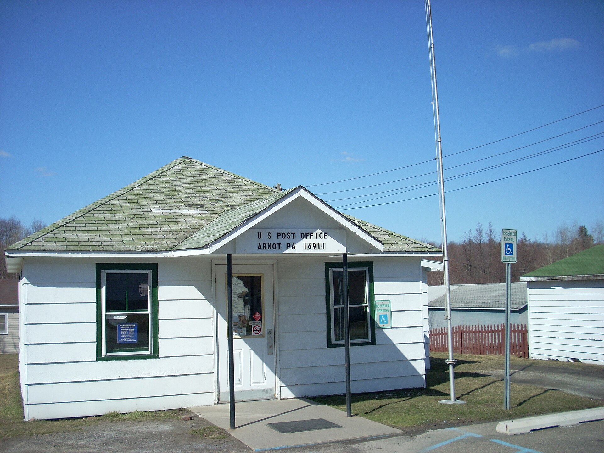 The Arnot Post Office in Bloss Township — Pennsylvania
