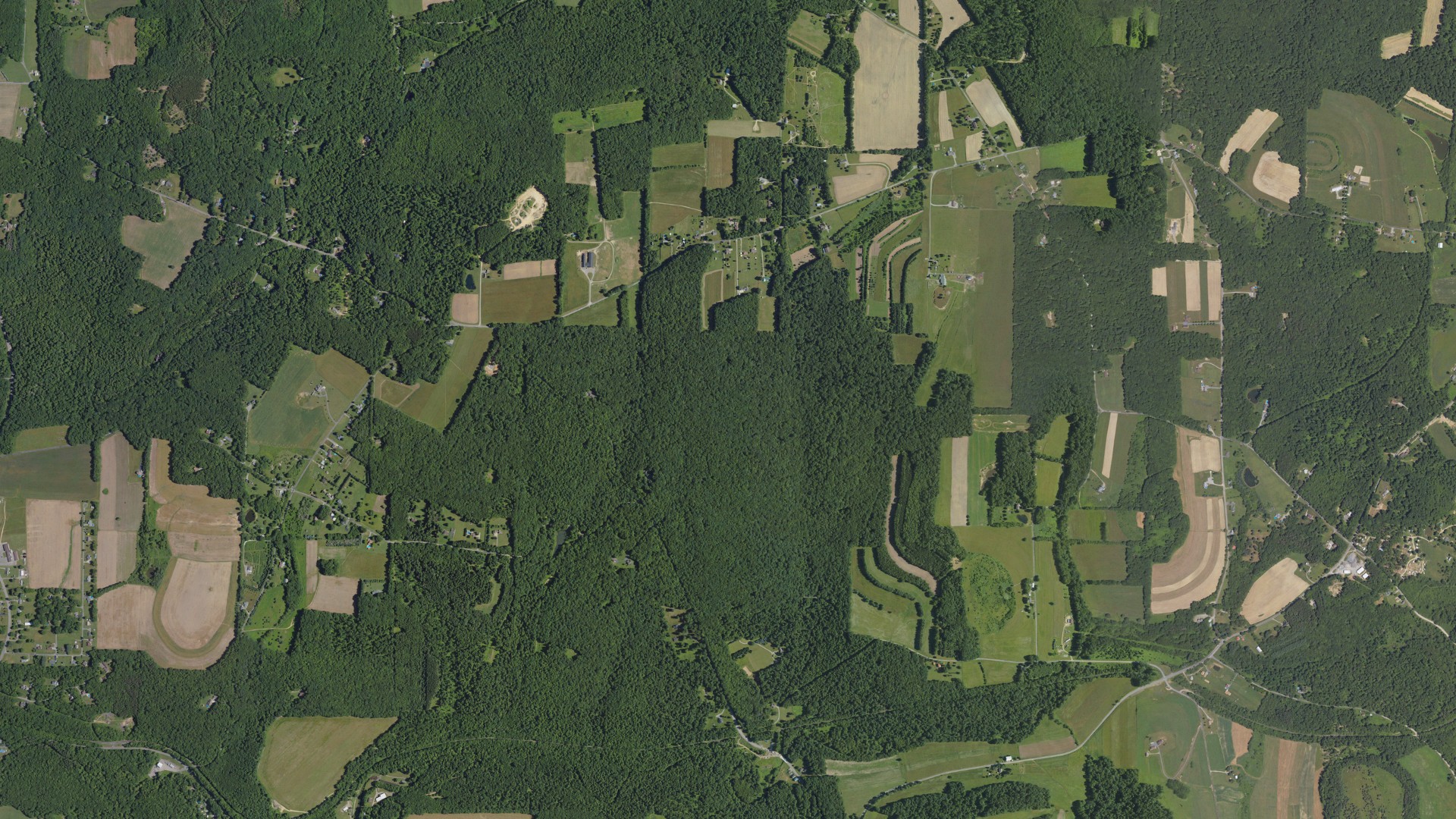 Aerial view of land around Limestone, Pennsylvania