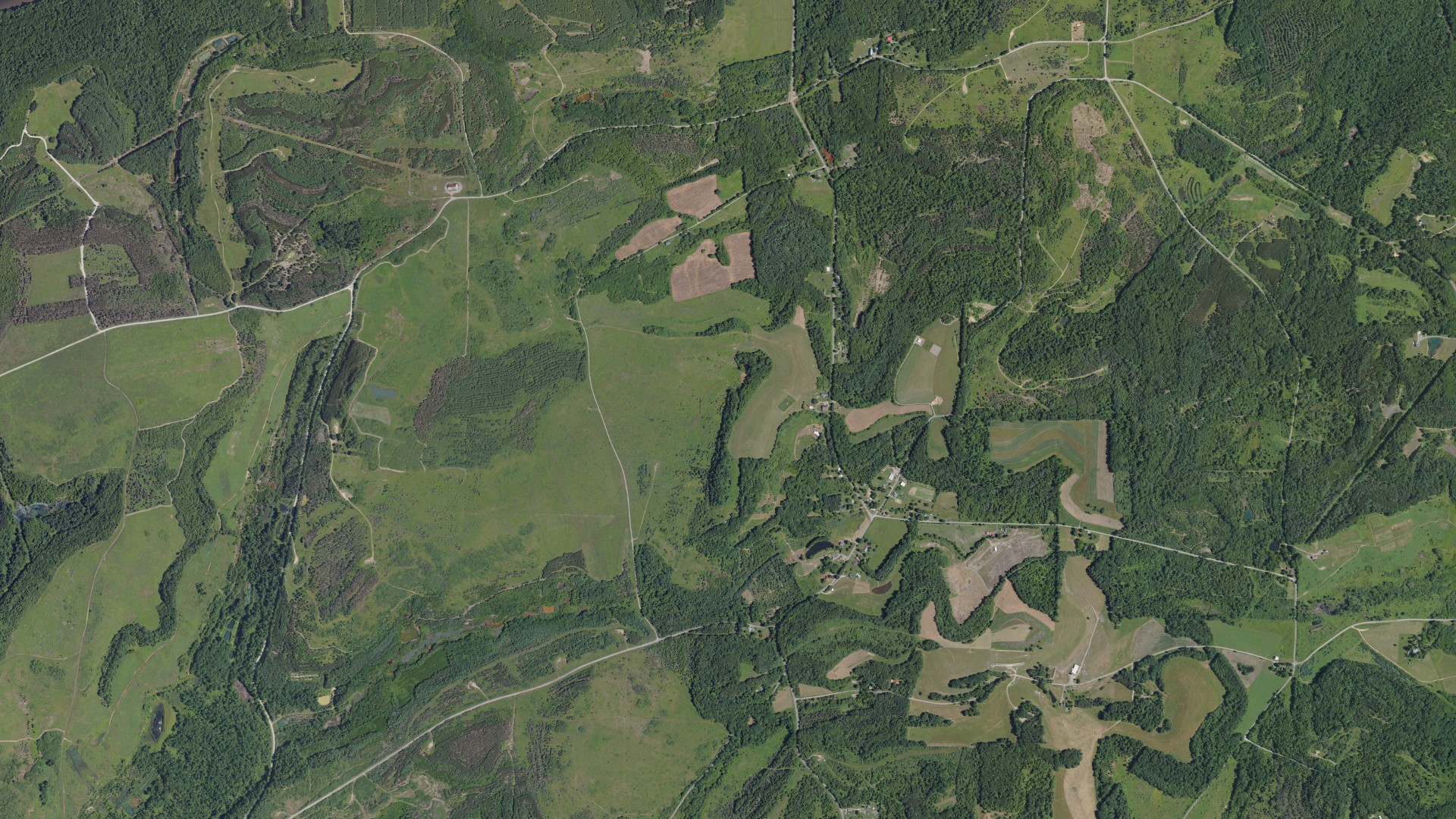 Aerial view of land around Piney, Pennsylvania