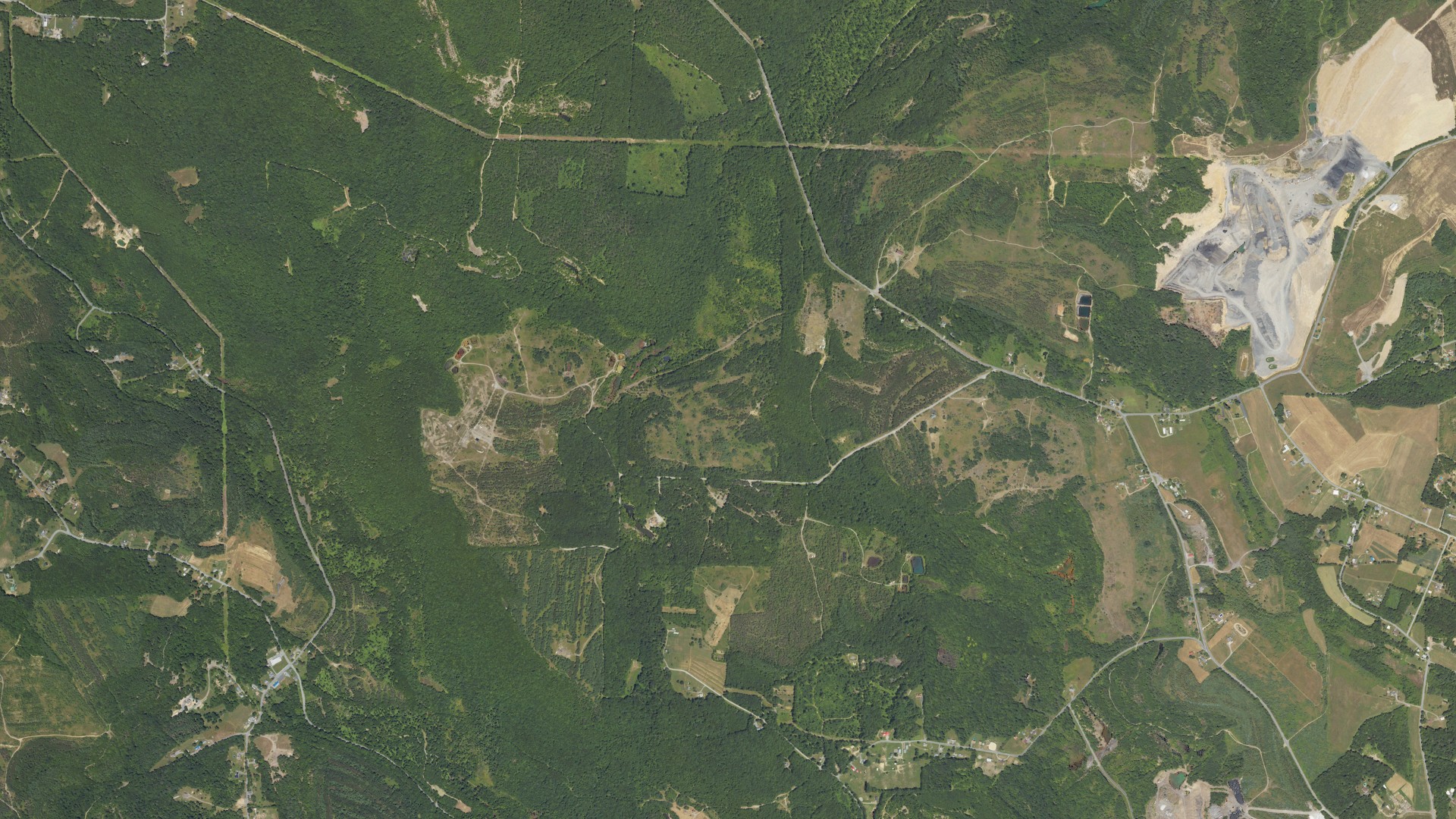 Aerial view of land around Decatur, Pennsylvania