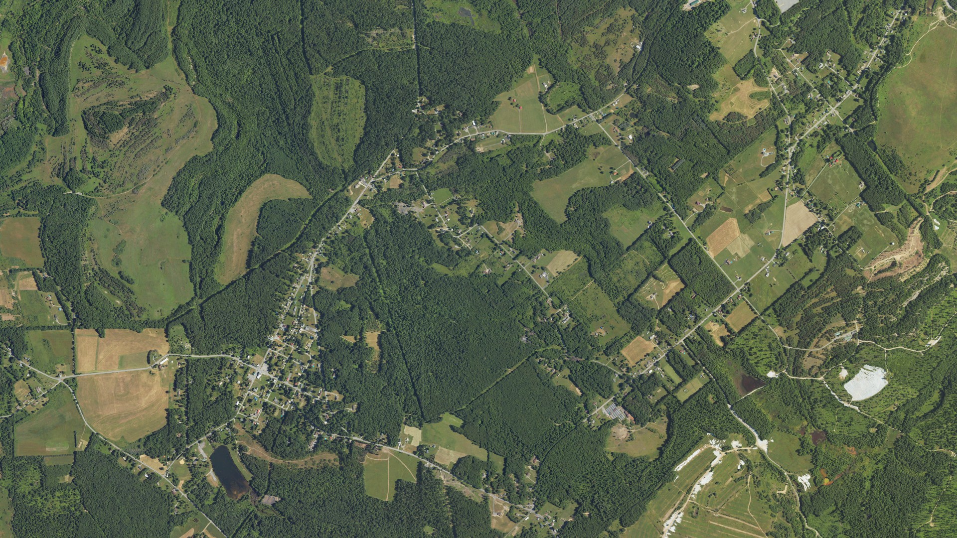 Aerial view of land around Gulich, Pennsylvania
