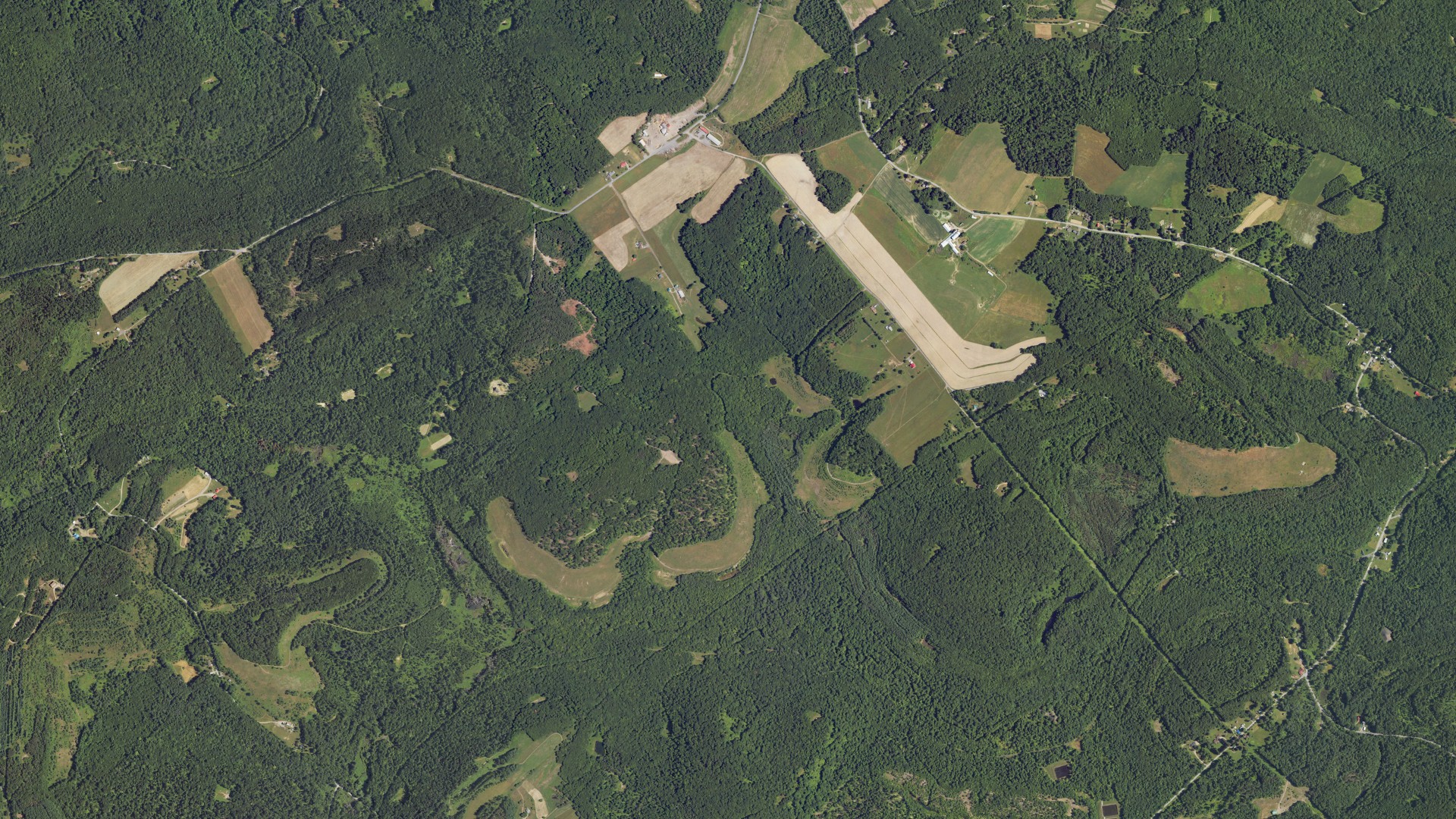 Aerial view of land around Knox, Pennsylvania