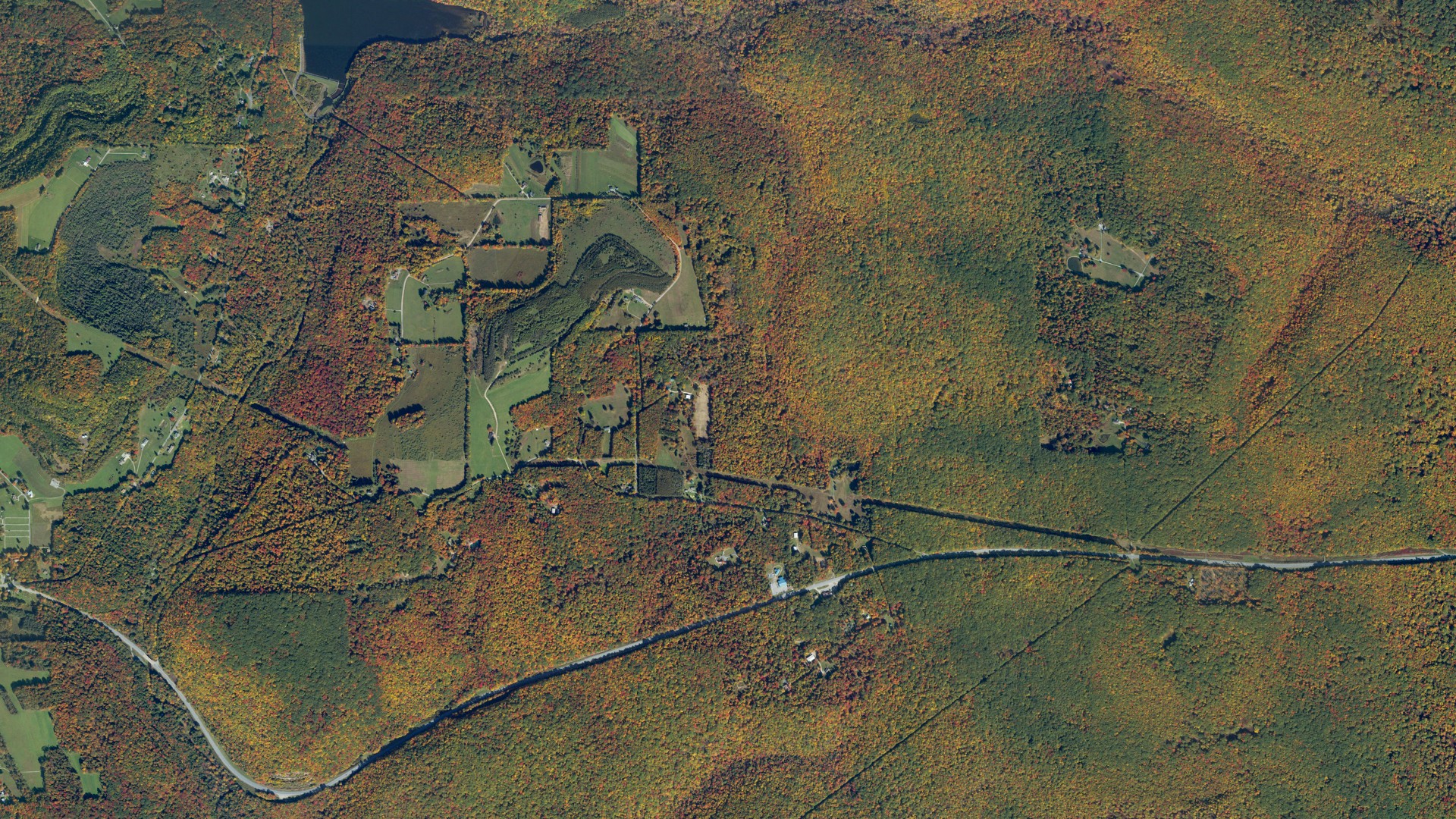 Aerial view of land around Union, Pennsylvania