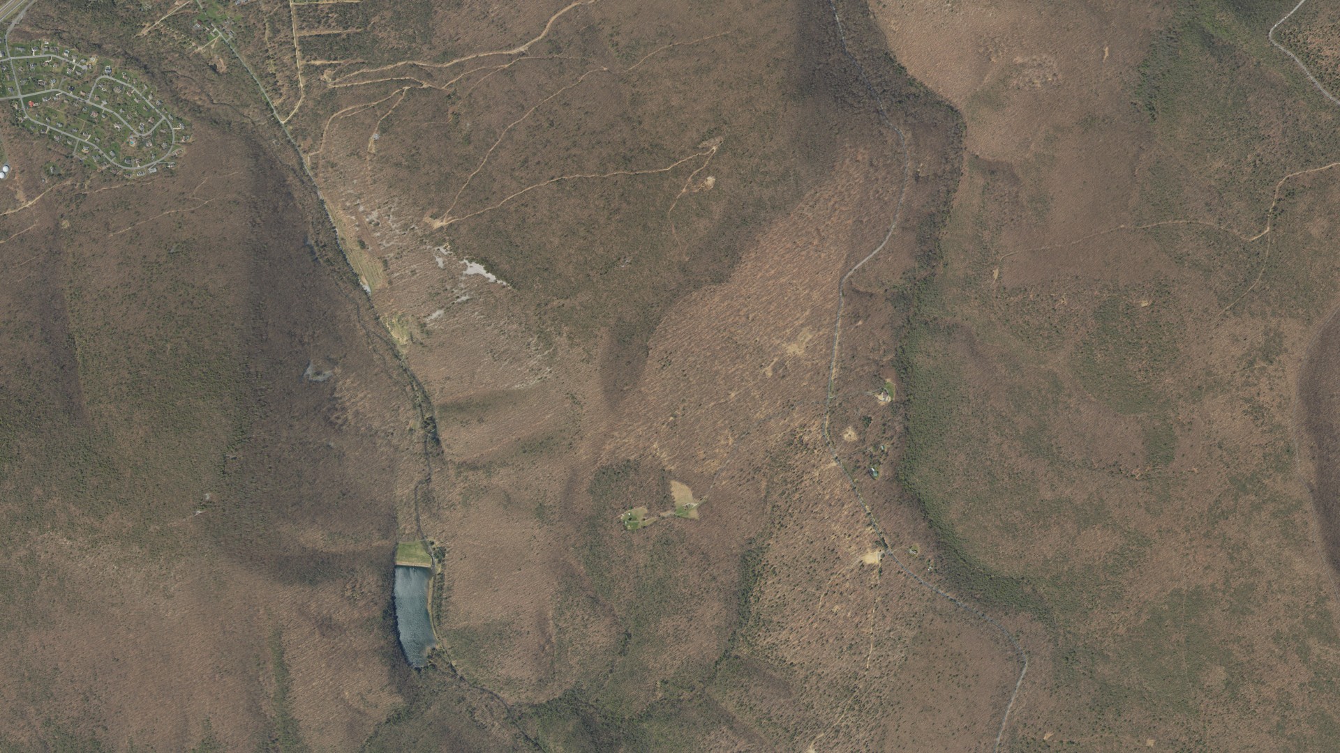 Aerial view of land around Wayne, Pennsylvania