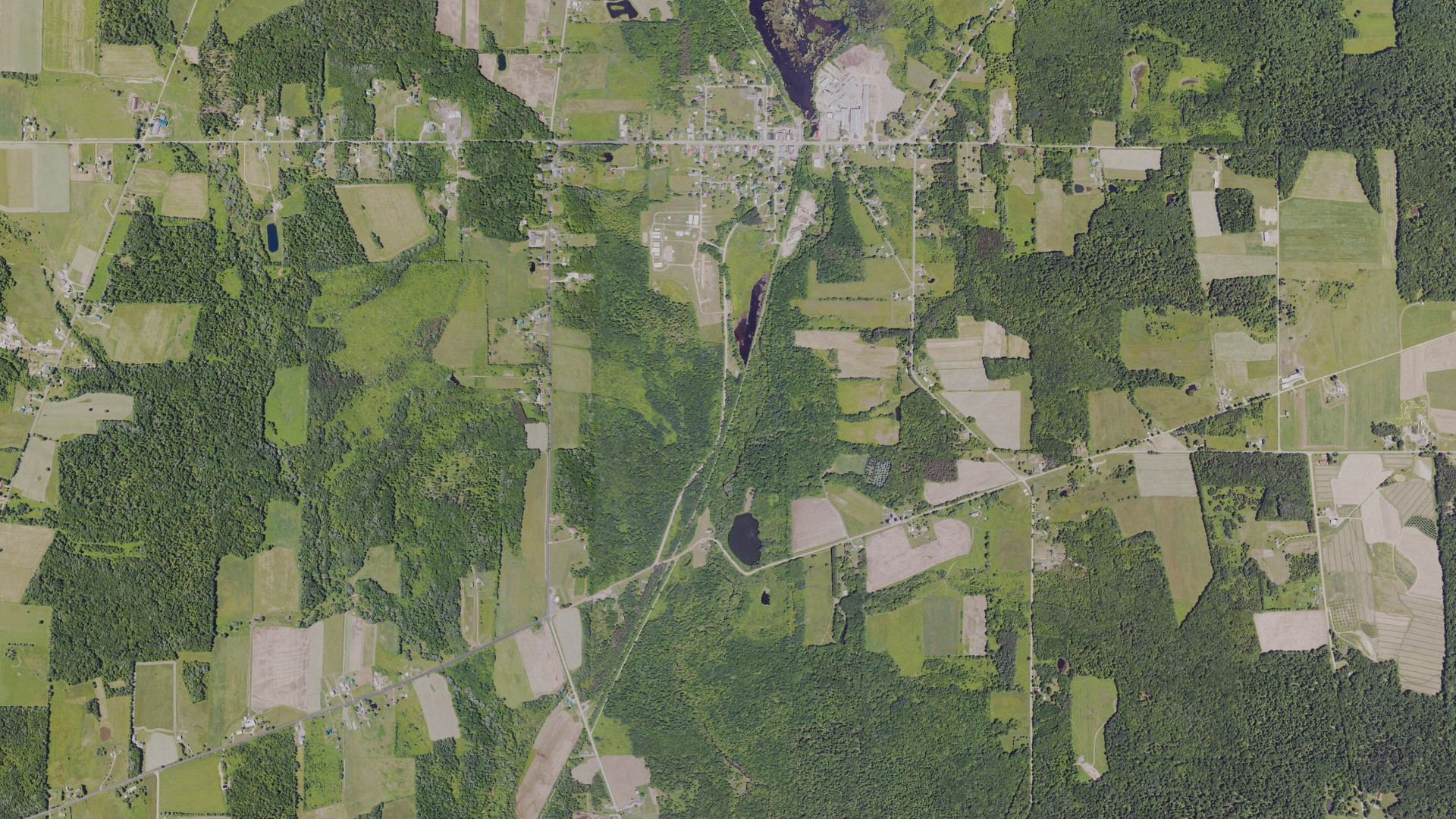 Aerial view of land around Sparta, Pennsylvania