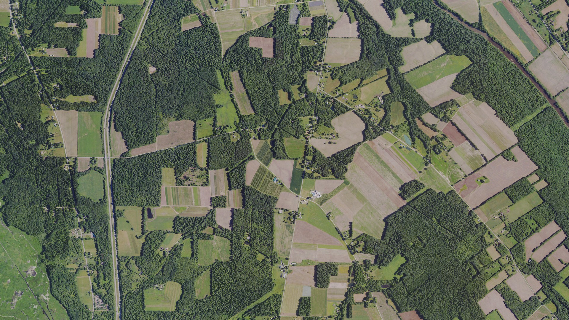 Aerial view of land around Union, Pennsylvania