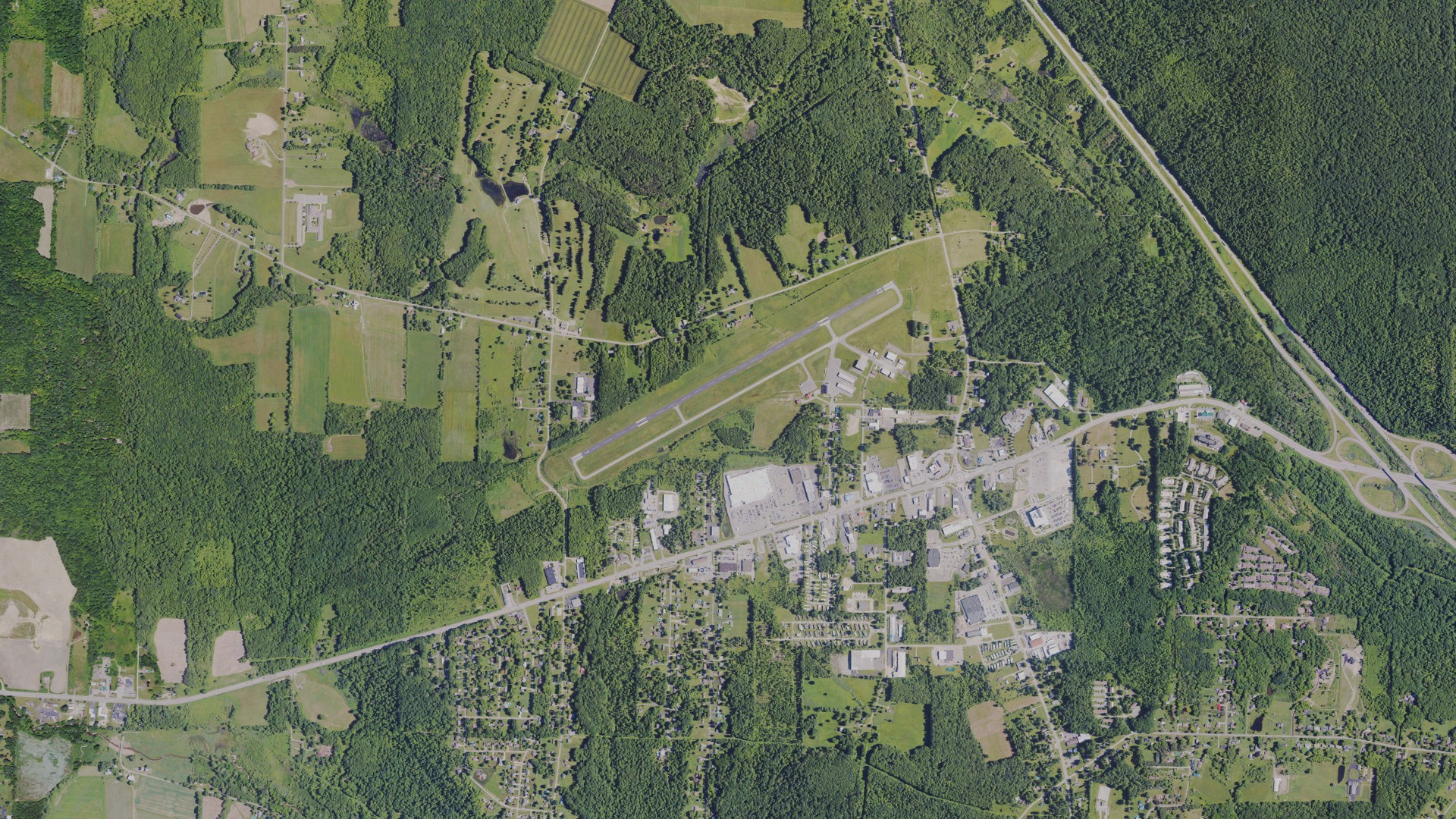 Aerial view of land around Vernon, Pennsylvania
