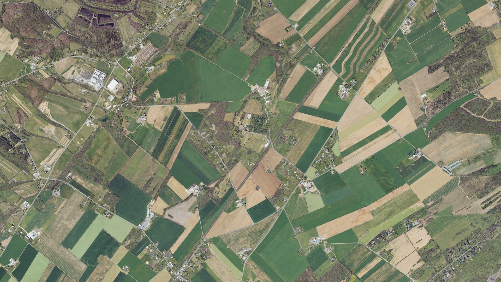Natural-color aerial photograph of land around North Newton, Pennsylvania