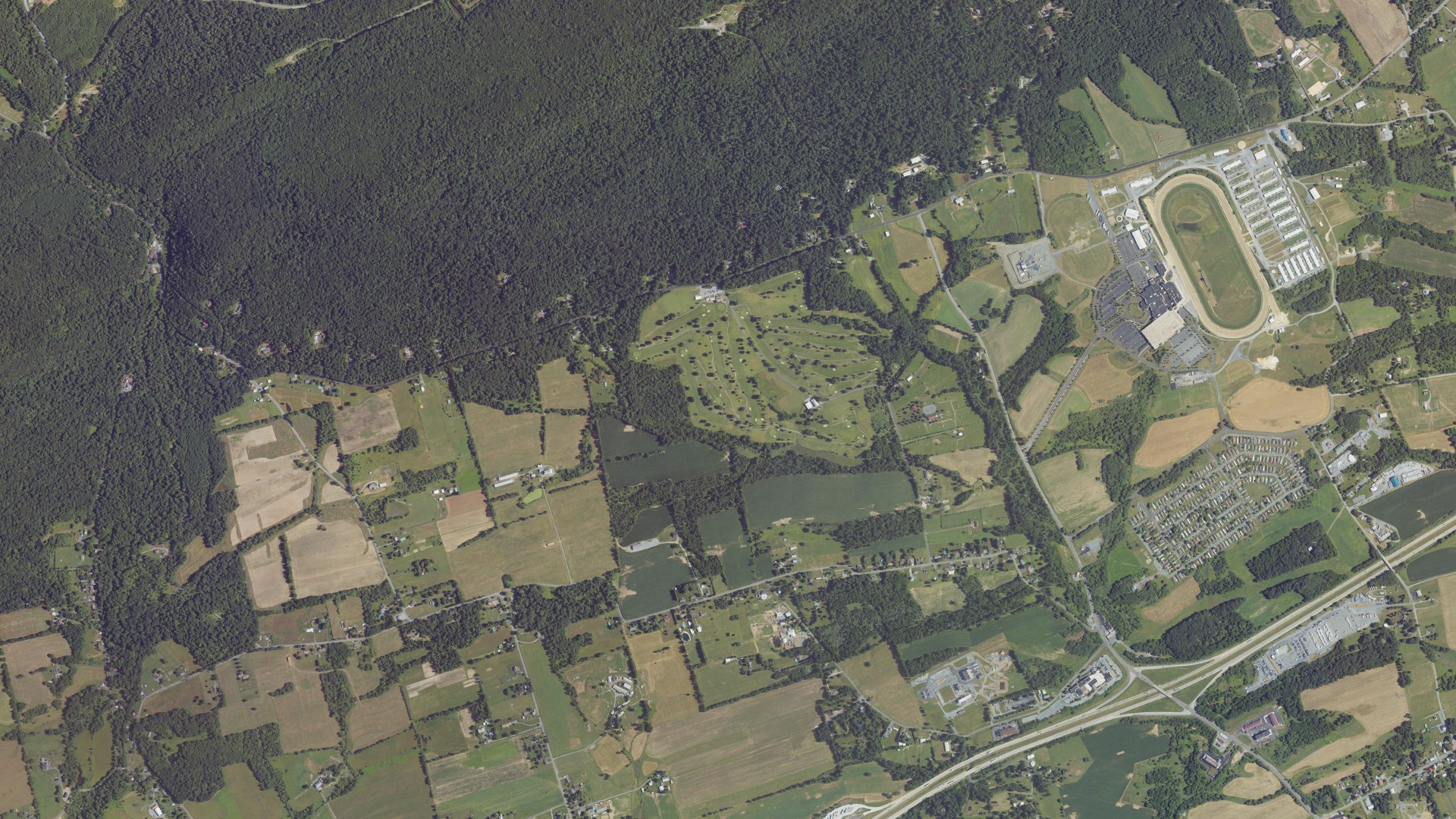 Aerial view of land around East Hanover, Pennsylvania