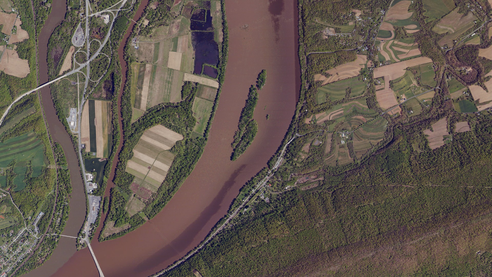 Aerial view of land around Reed, Pennsylvania