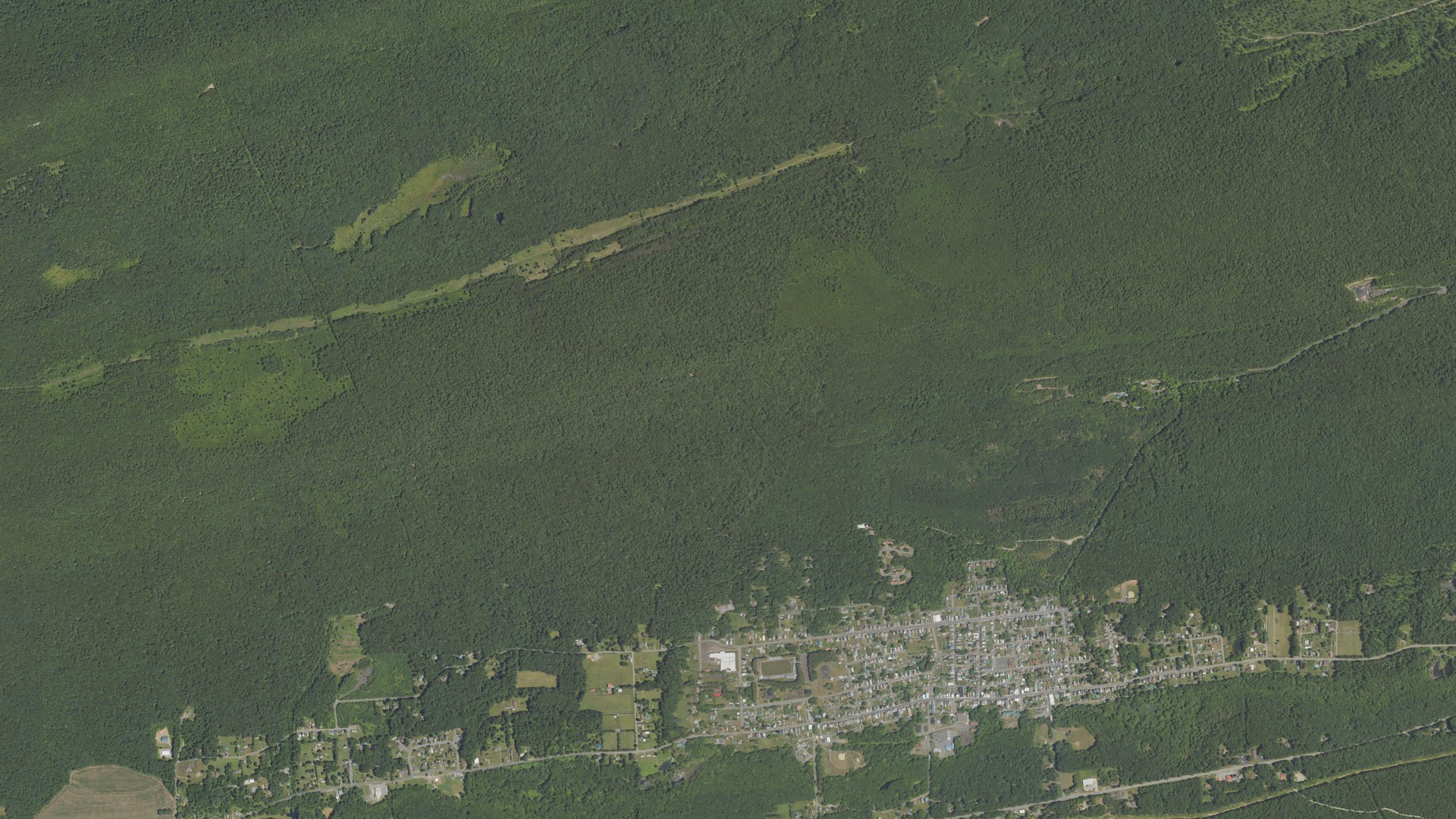 Aerial view of land around Williams, Pennsylvania