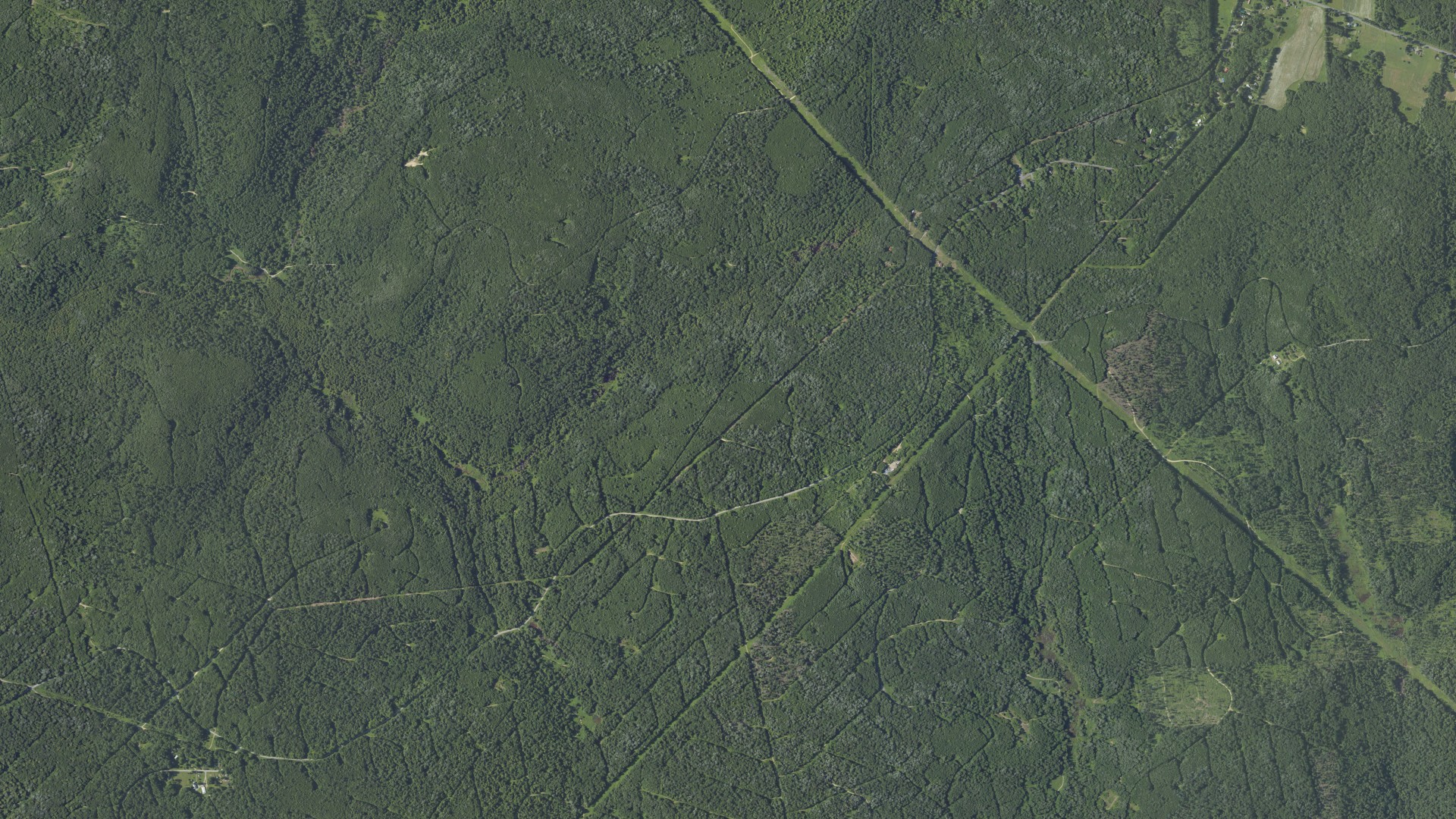 Aerial view of land around Highland, Pennsylvania