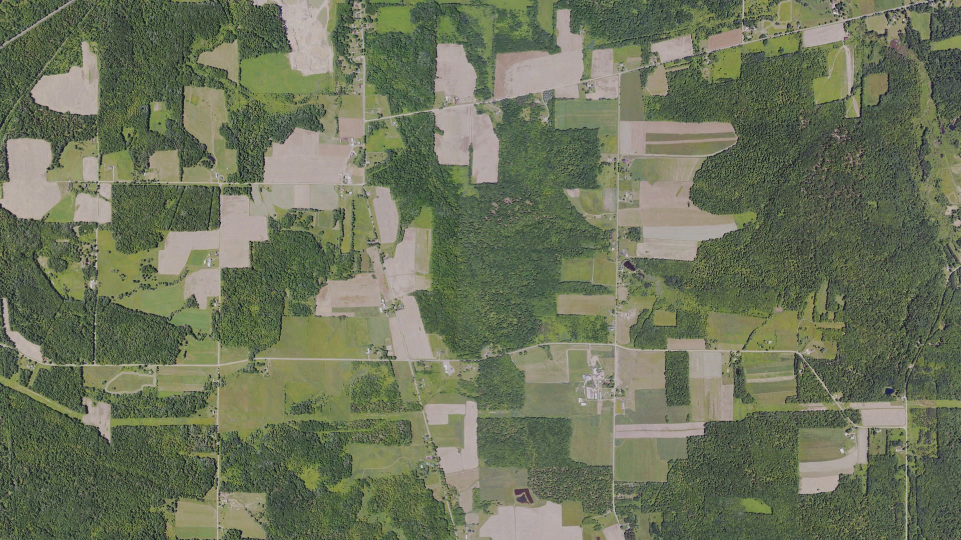 Aerial view of land around Concord, Pennsylvania