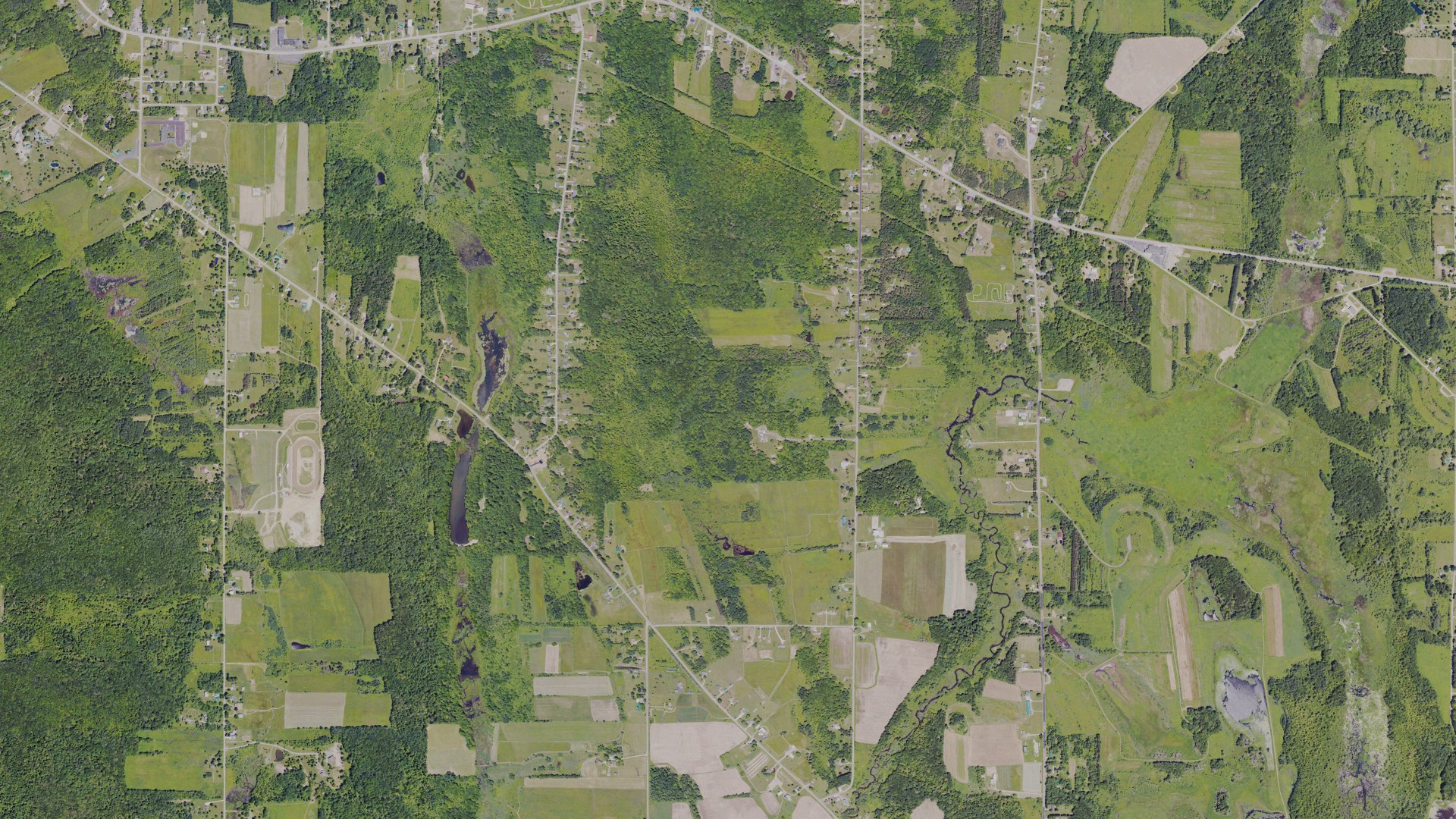 Aerial view of land around Greene, Pennsylvania