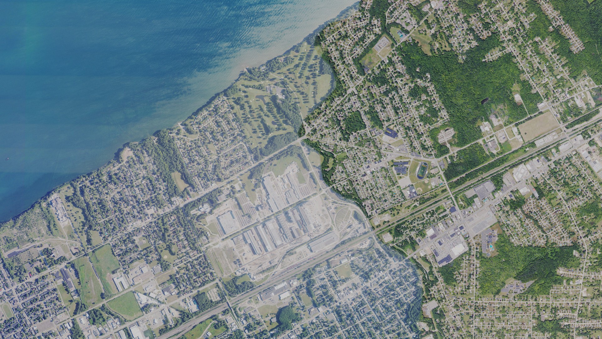Aerial view of land around Lawrence Park, Pennsylvania