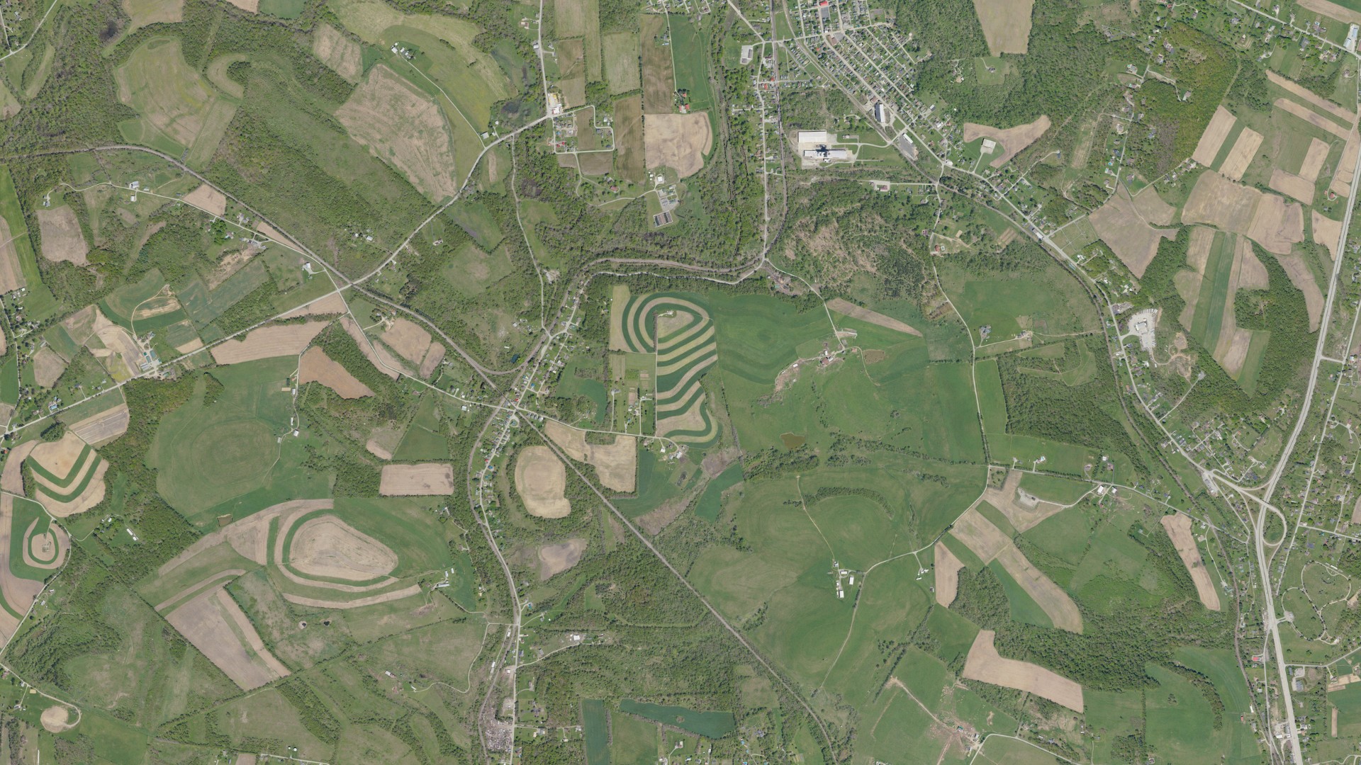 Natural-color aerial photograph of land around Upper Tyrone, Pennsylvania