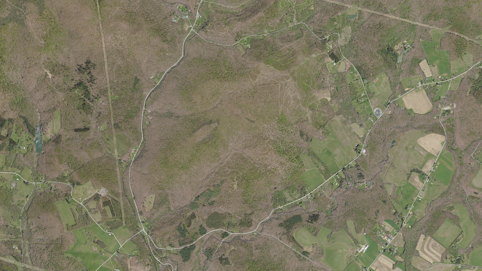 Aerial view of land around Wharton, Pennsylvania