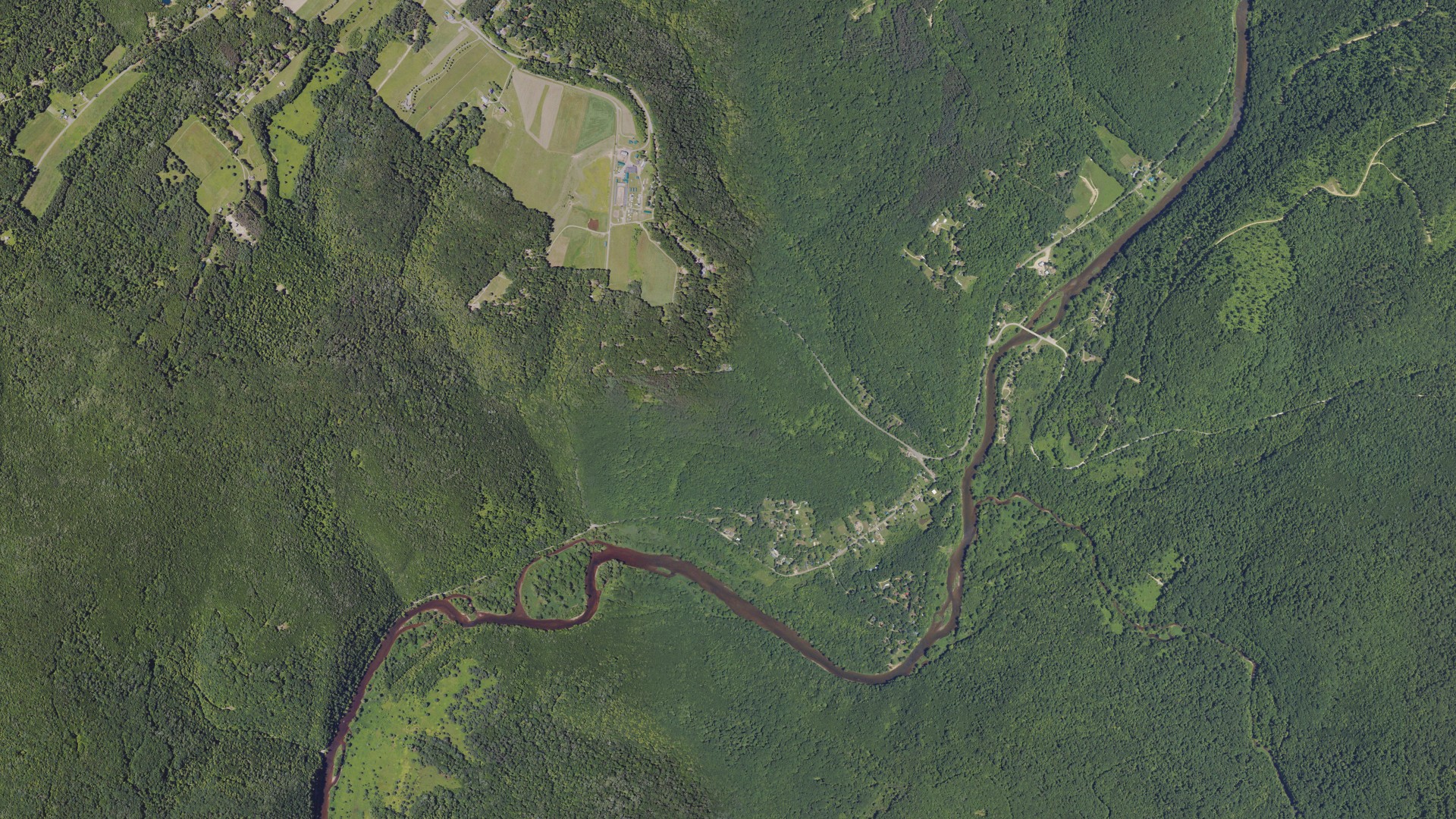 Aerial view of land around Kingsley, Pennsylvania