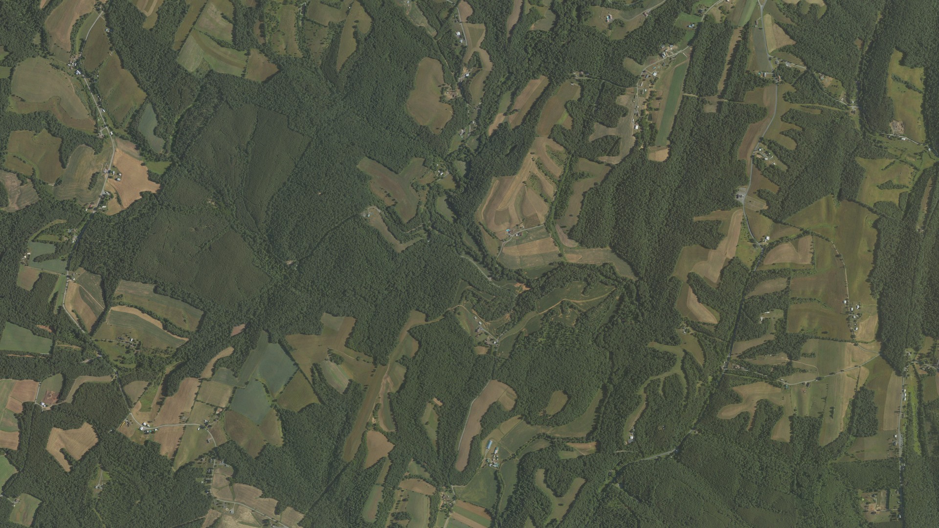 Natural-color aerial photograph of land around Belfast, Pennsylvania