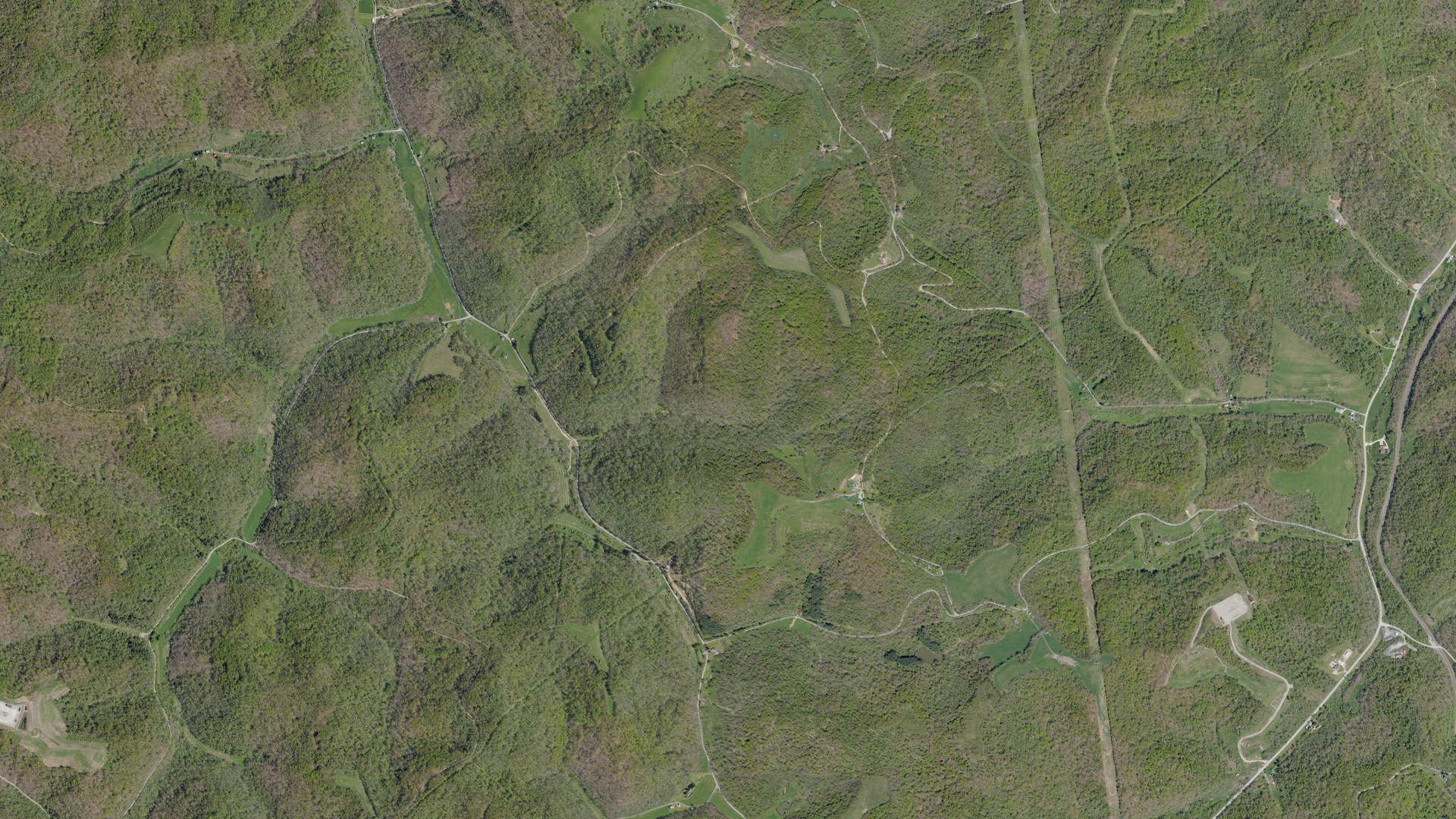 Aerial view of land around Jackson, Pennsylvania