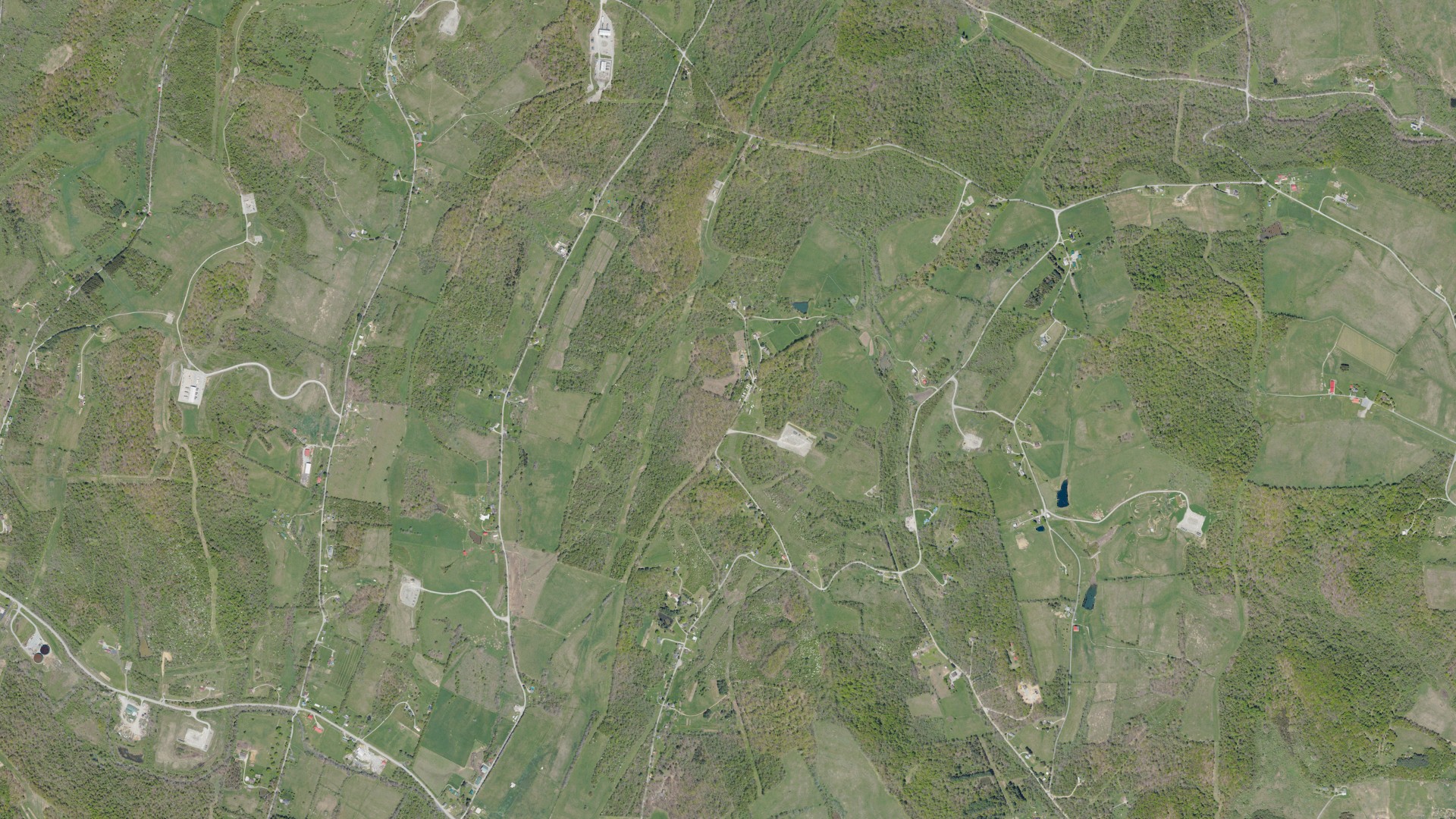 Natural-color aerial photograph of land around Morgan, Pennsylvania