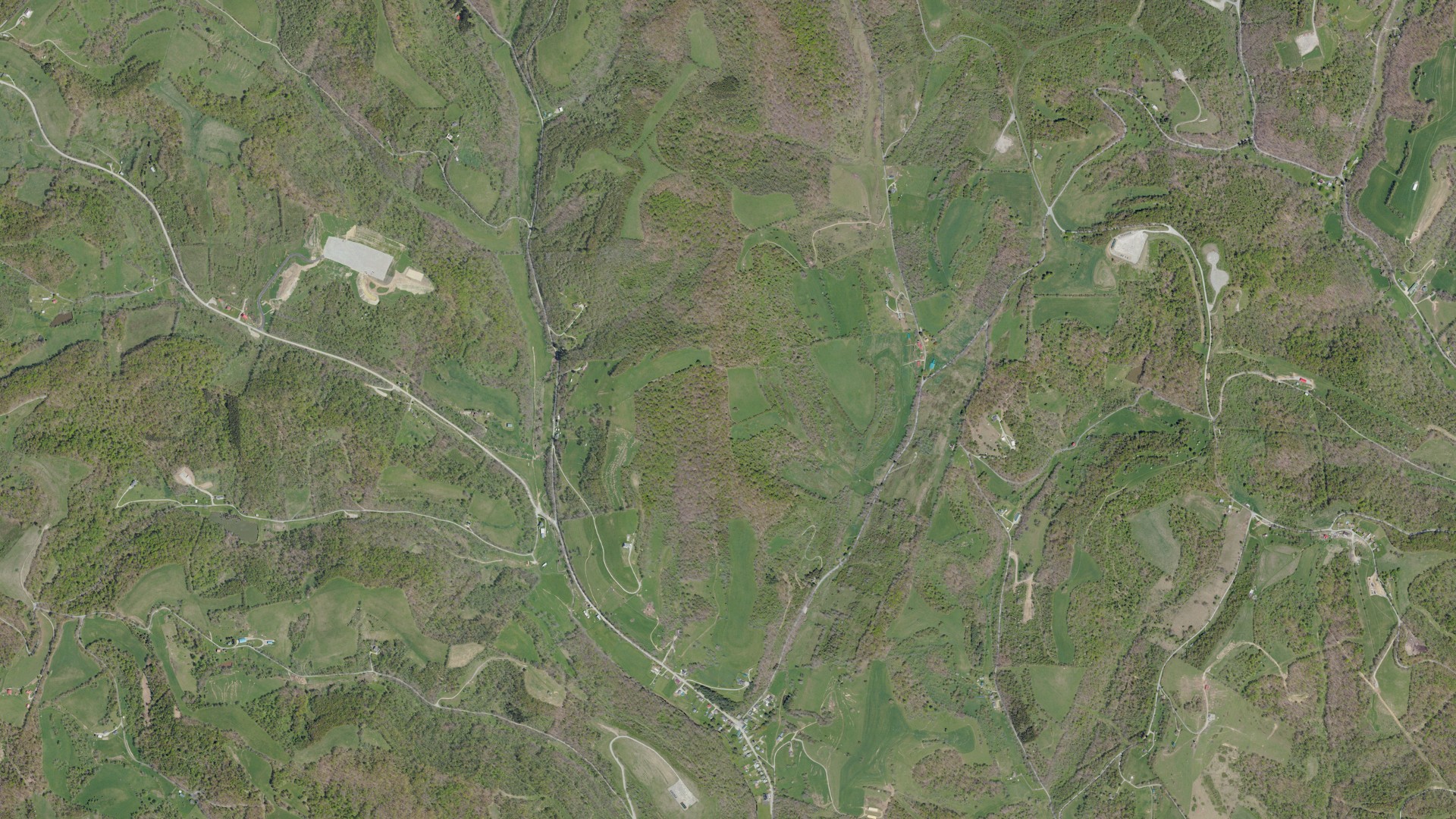 Aerial view of land around Morris, Pennsylvania