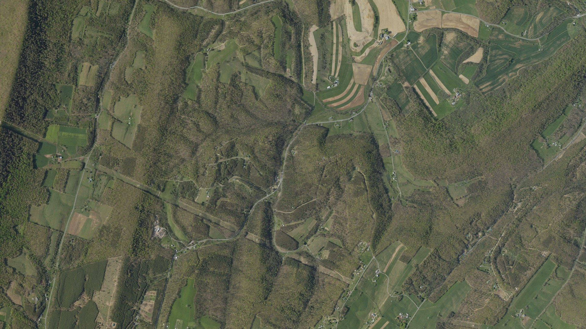 Aerial view of land around Clay, Pennsylvania