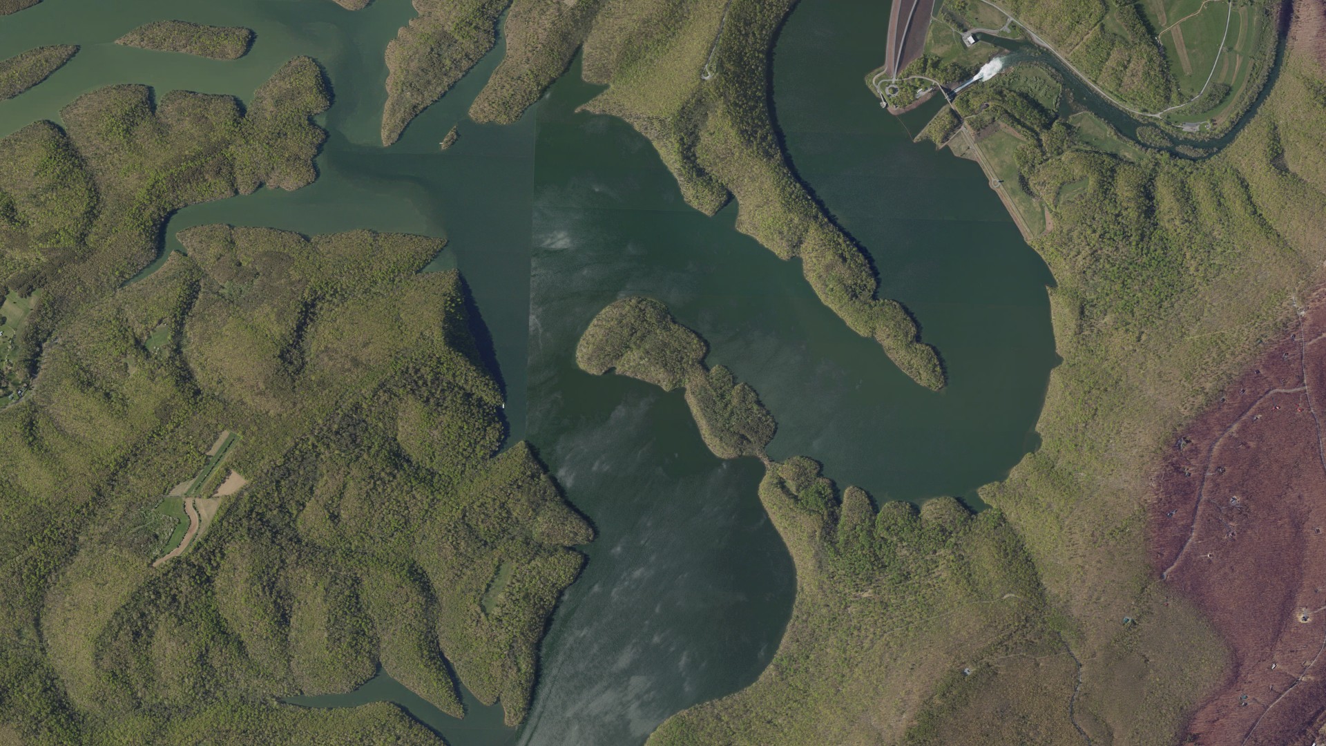Aerial view of land around Juniata, Pennsylvania