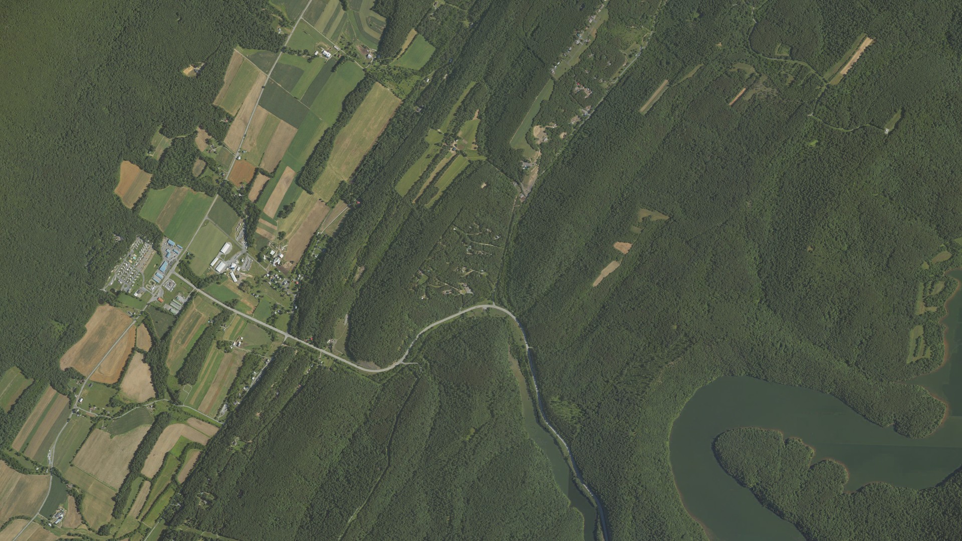 Aerial view of land around Lincoln, Pennsylvania