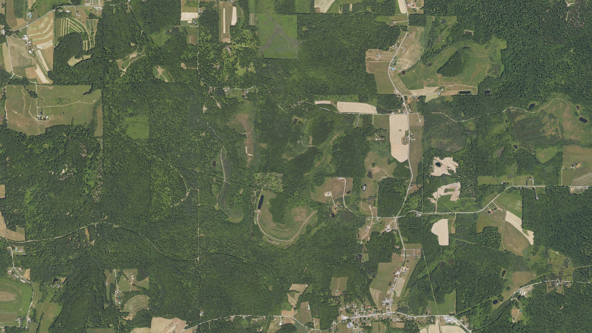 Aerial view of land around Knox, Pennsylvania