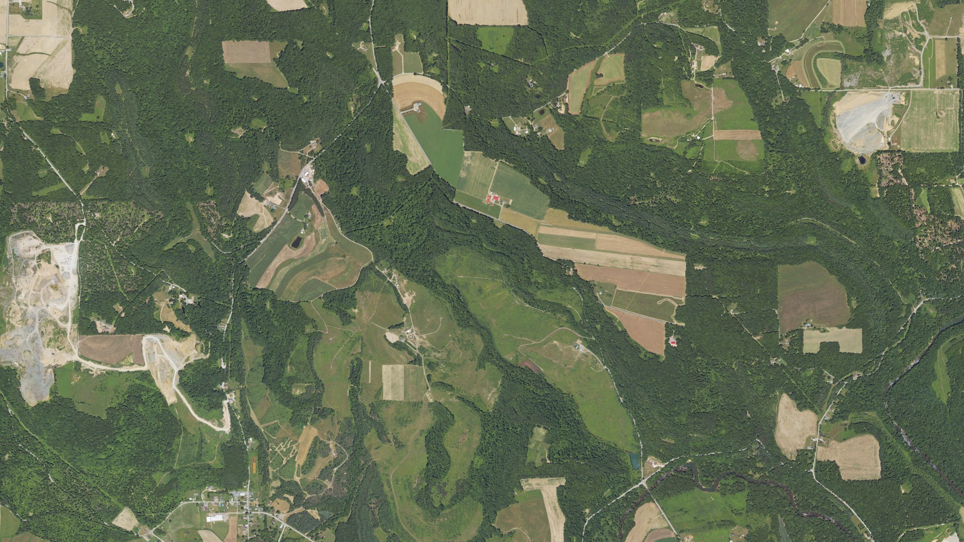 Aerial view of land around Perry, Pennsylvania