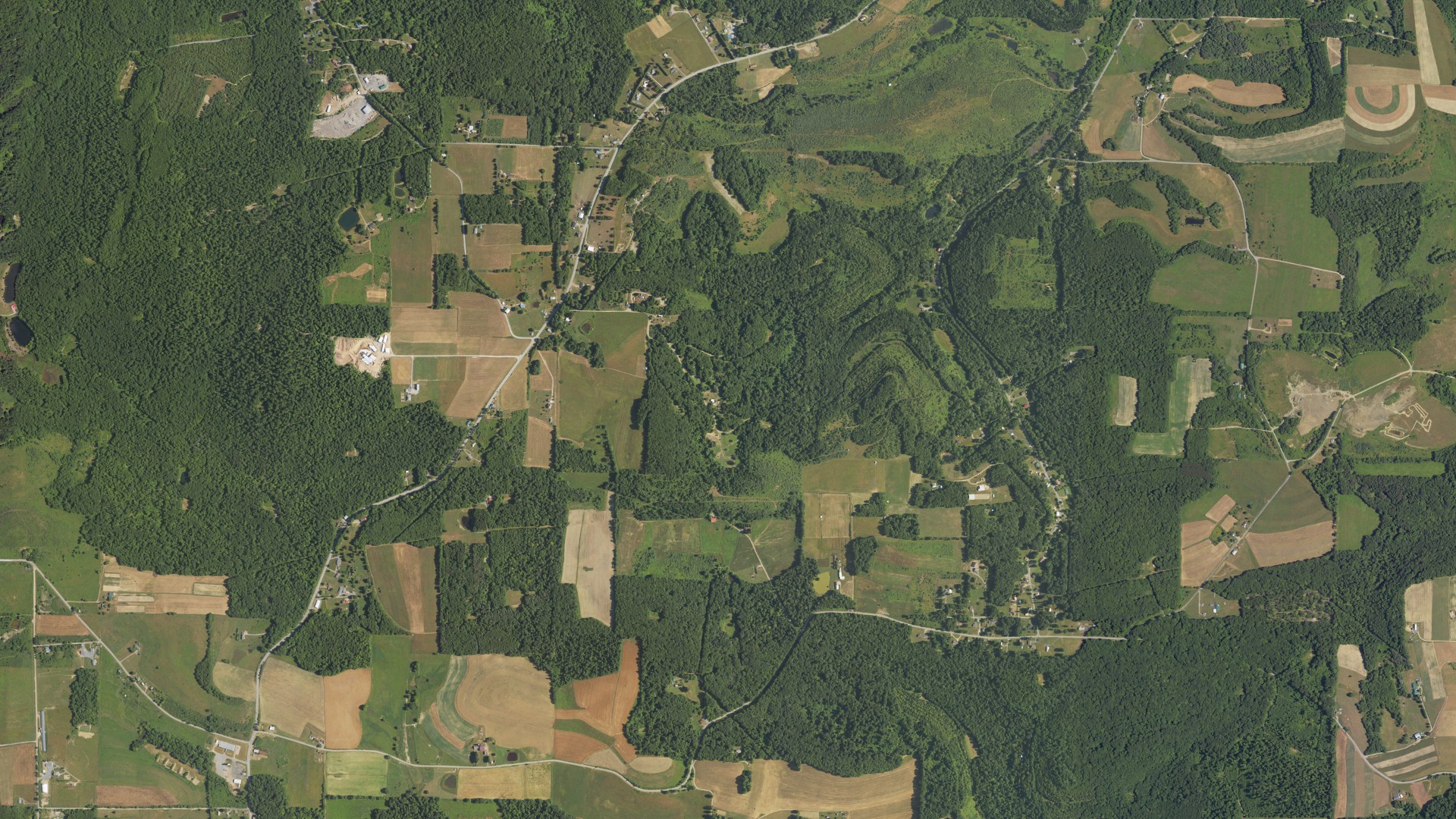 Aerial view of land around Winslow, Pennsylvania