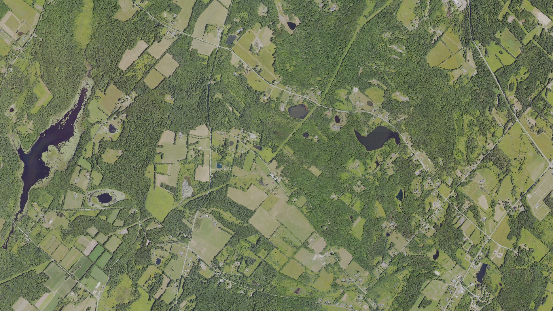 Aerial view of land around Greenfield, Pennsylvania