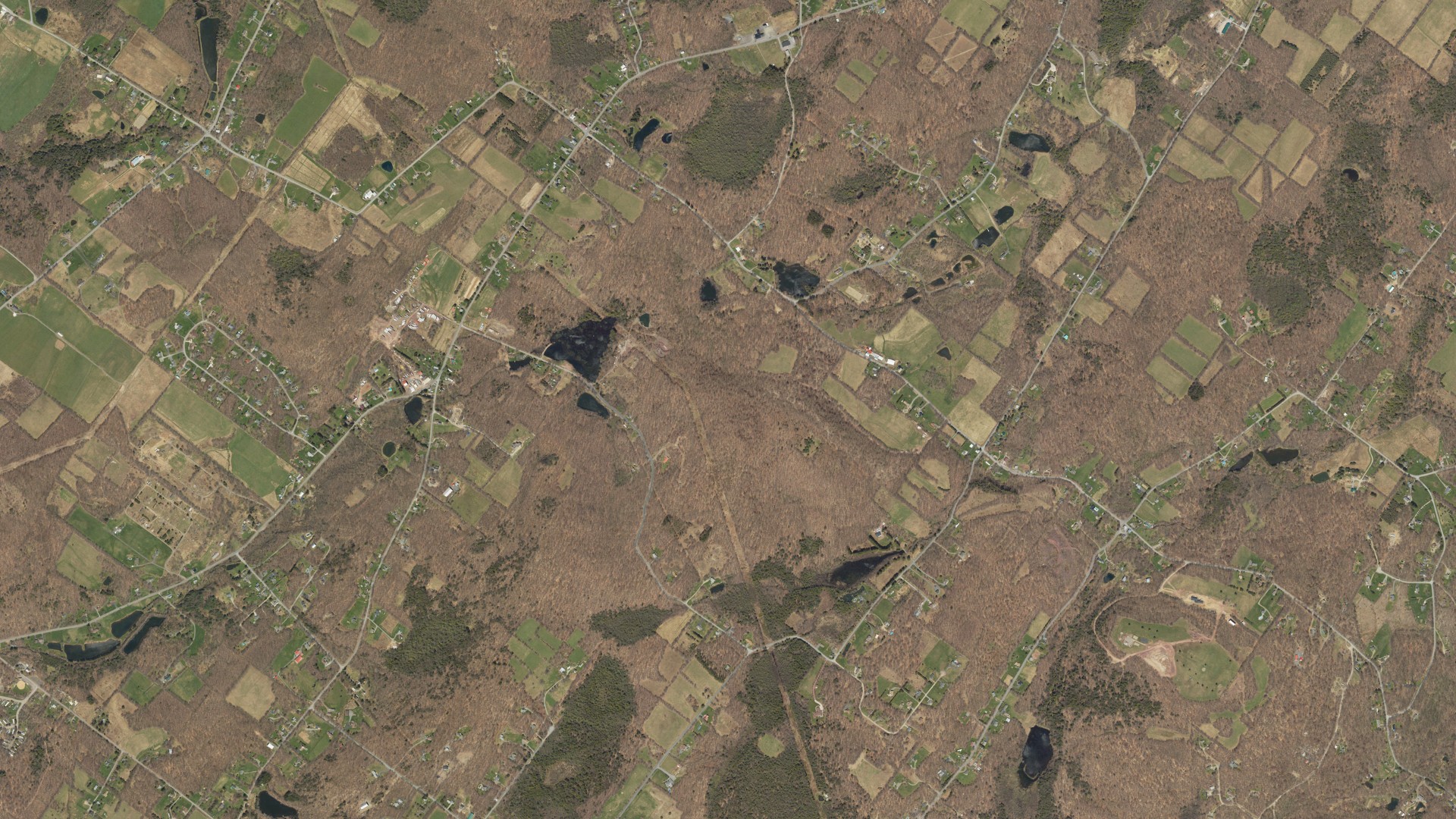 Aerial view of land around Madison, Pennsylvania
