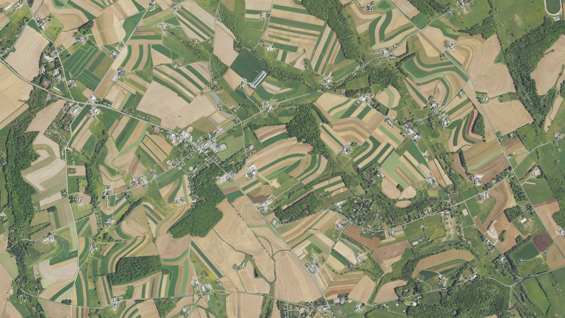Aerial view of land around Colerain, Pennsylvania