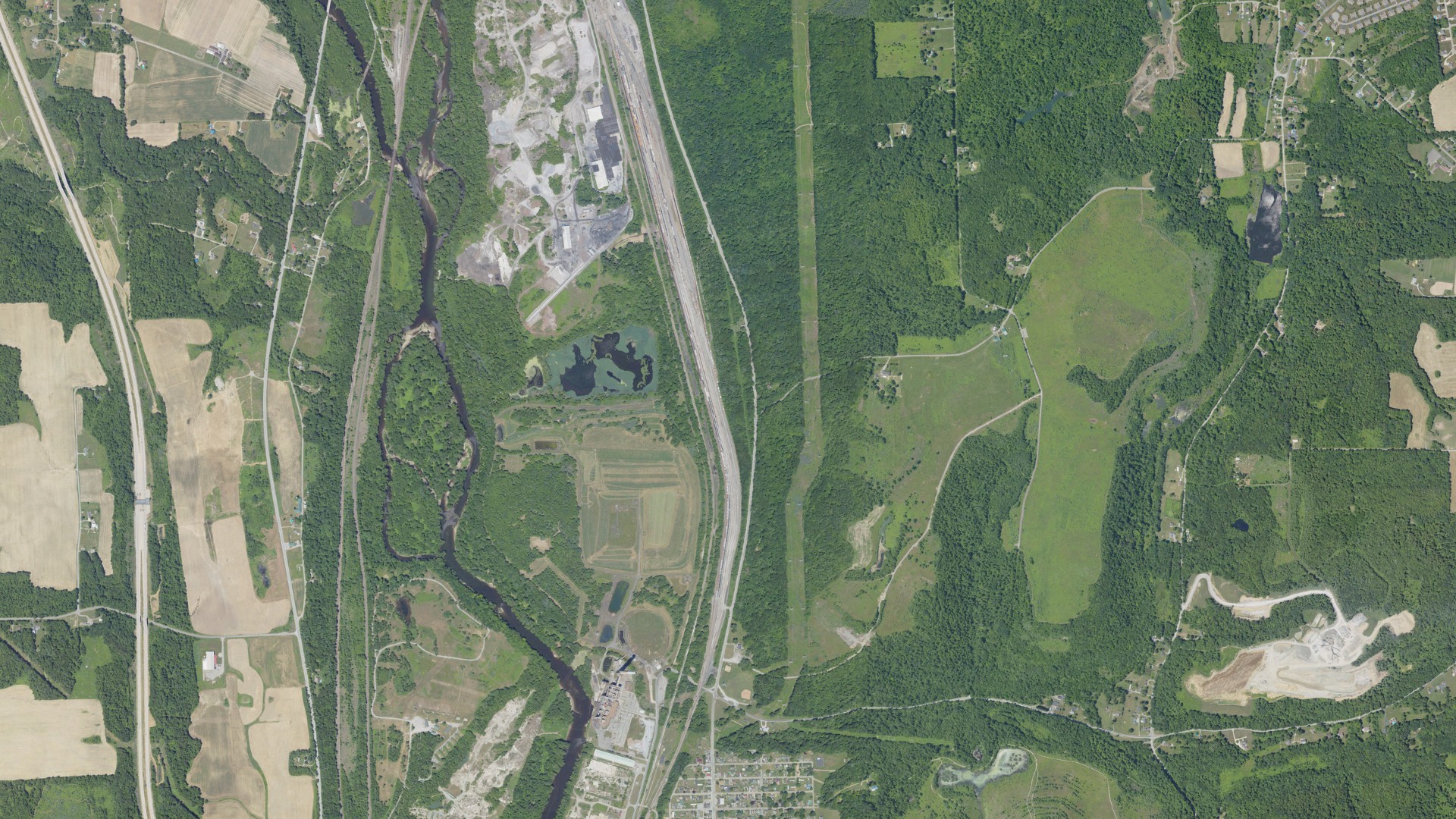 Aerial view of land around Taylor, Pennsylvania