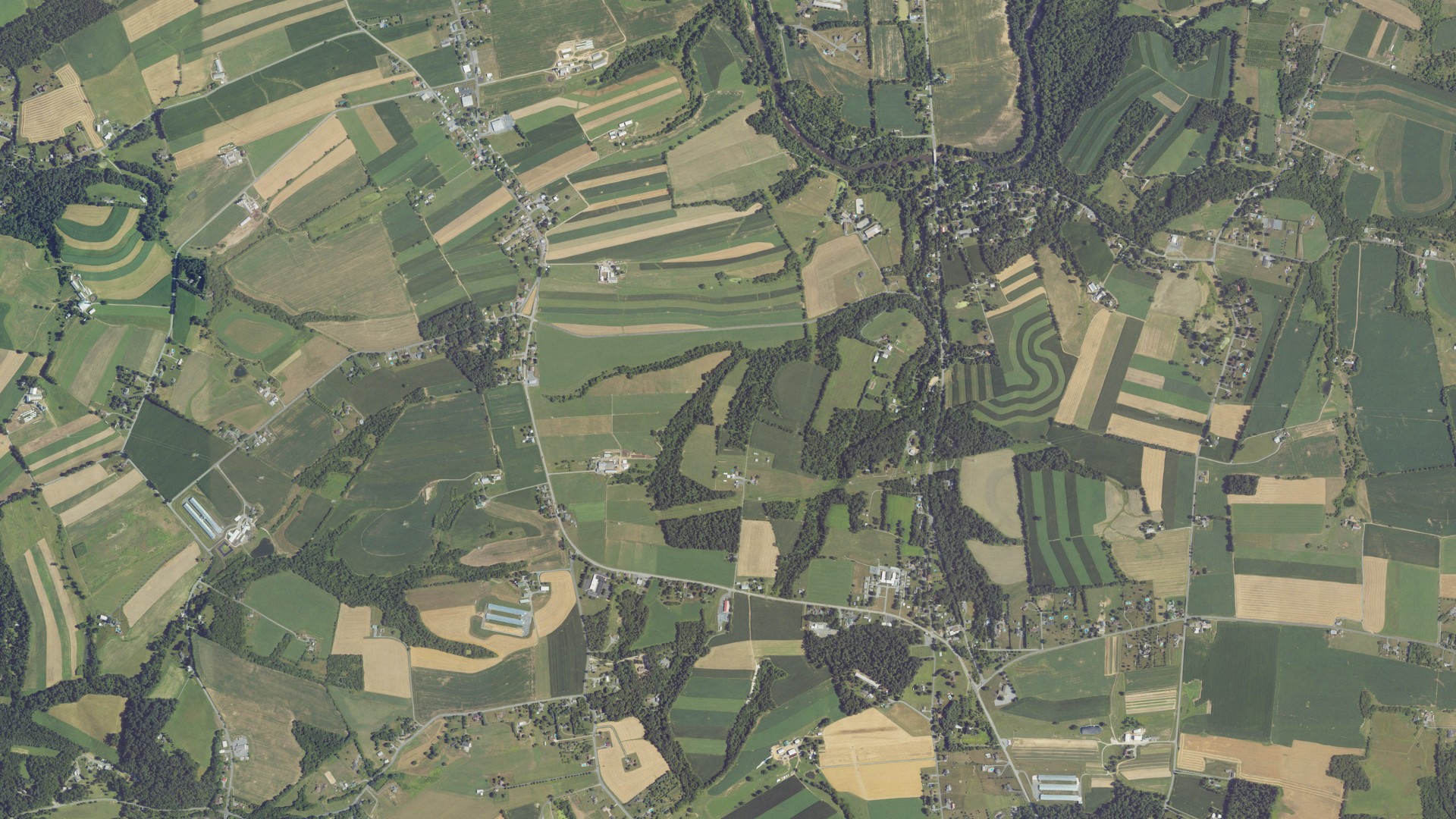Aerial view of land around North Annville, Pennsylvania