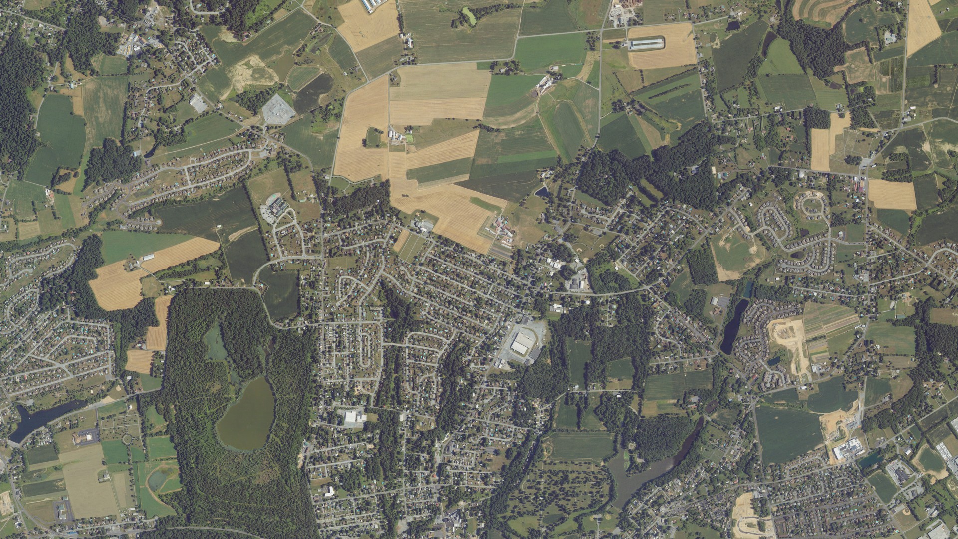 Aerial view of land around North Lebanon, Pennsylvania