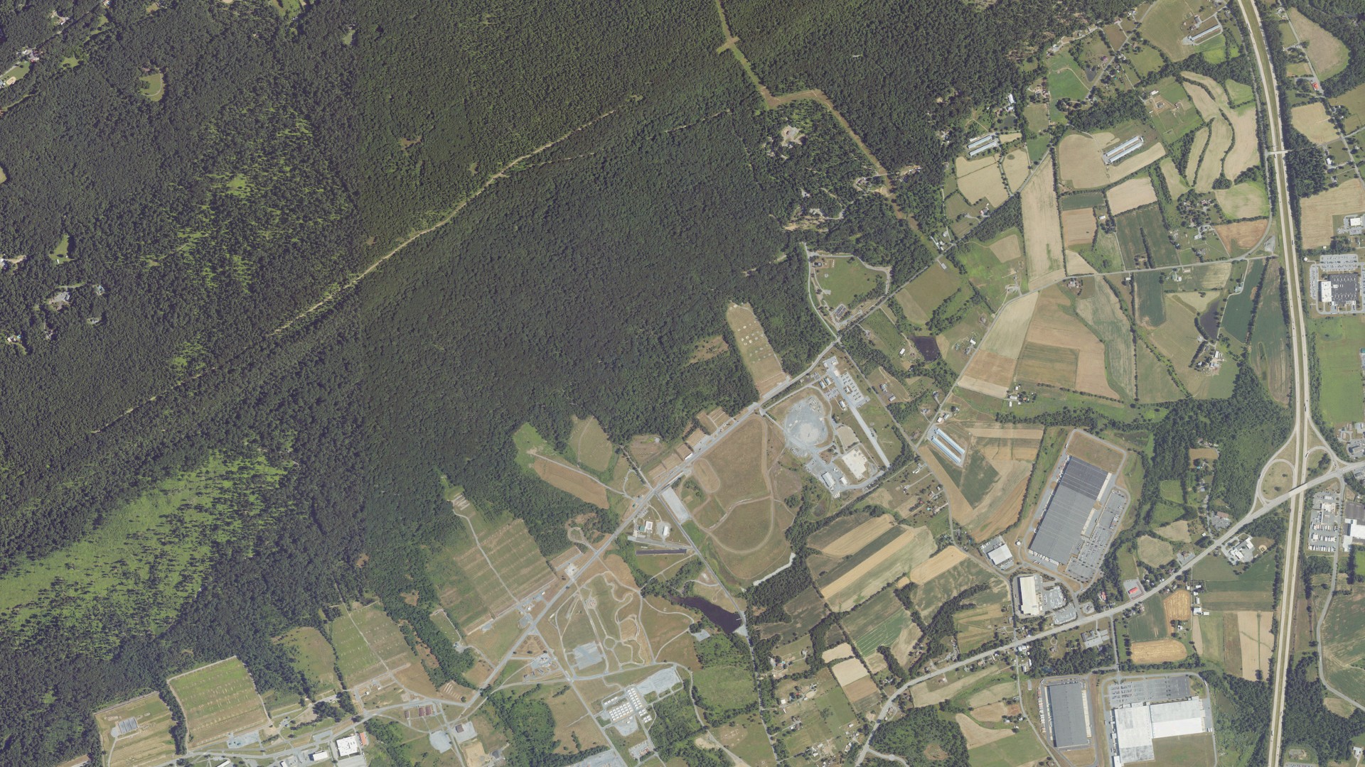 Aerial view of land around Union, Pennsylvania