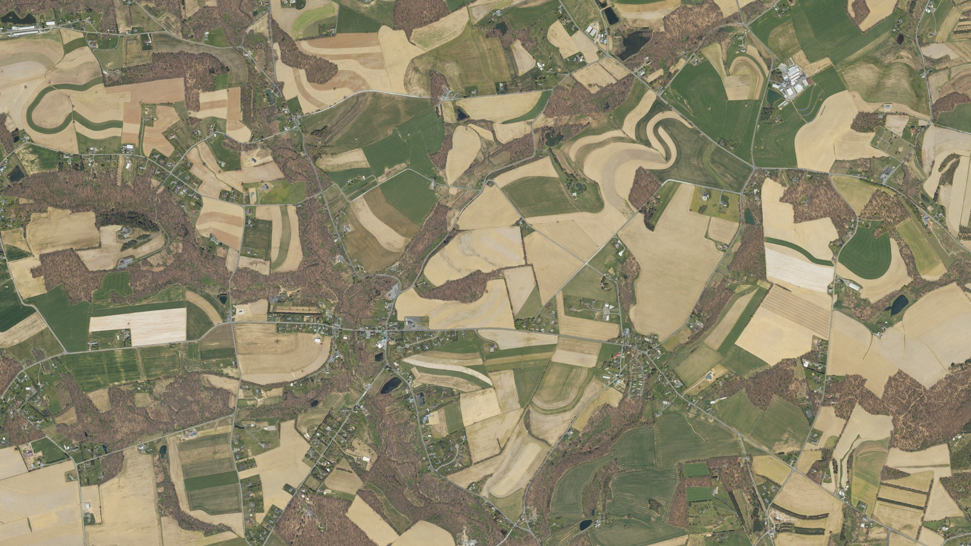 Aerial view of land around Heidelberg, Pennsylvania