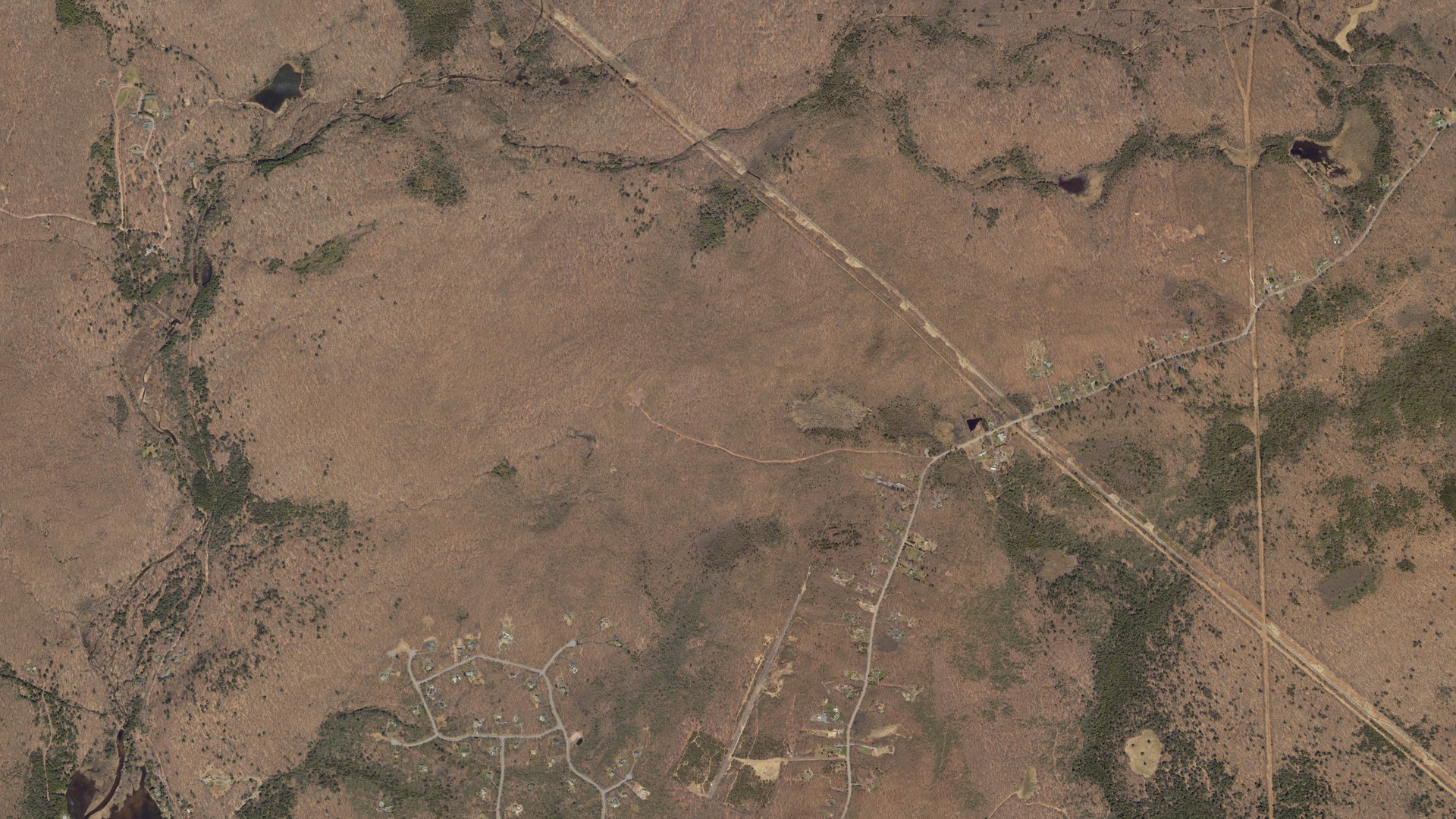 Natural-color aerial photograph of land around Bear Creek, Pennsylvania