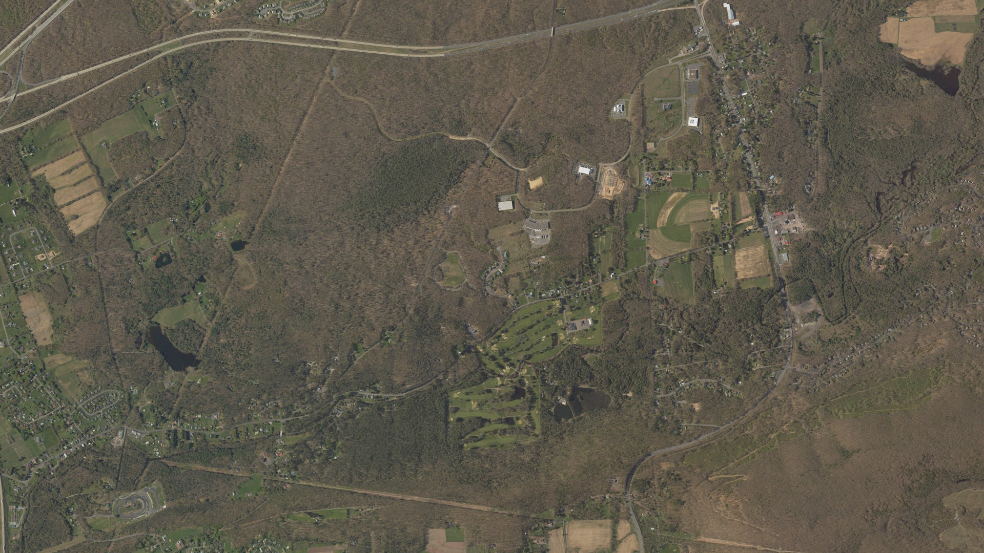 Aerial view of land around Butler, Pennsylvania